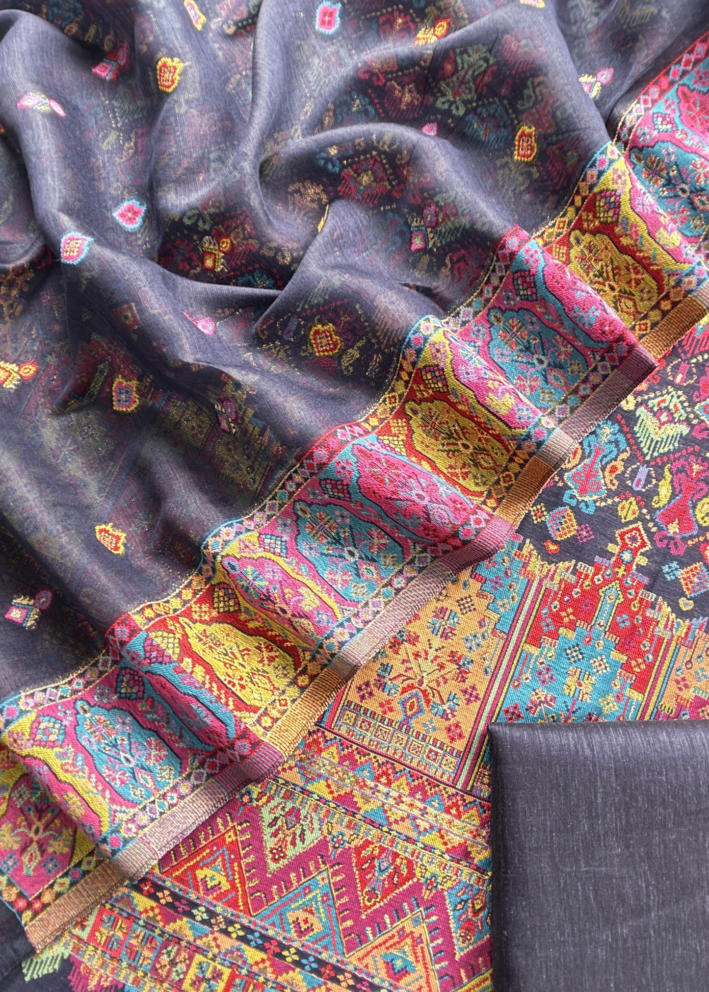 kani silk unstitched suit with dupatta