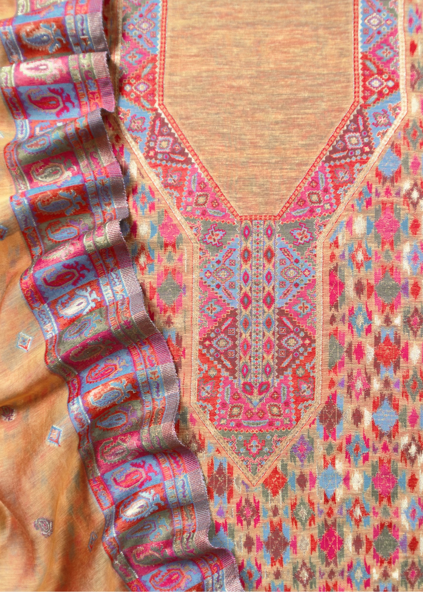 kani silk unstitched suit with dupatta