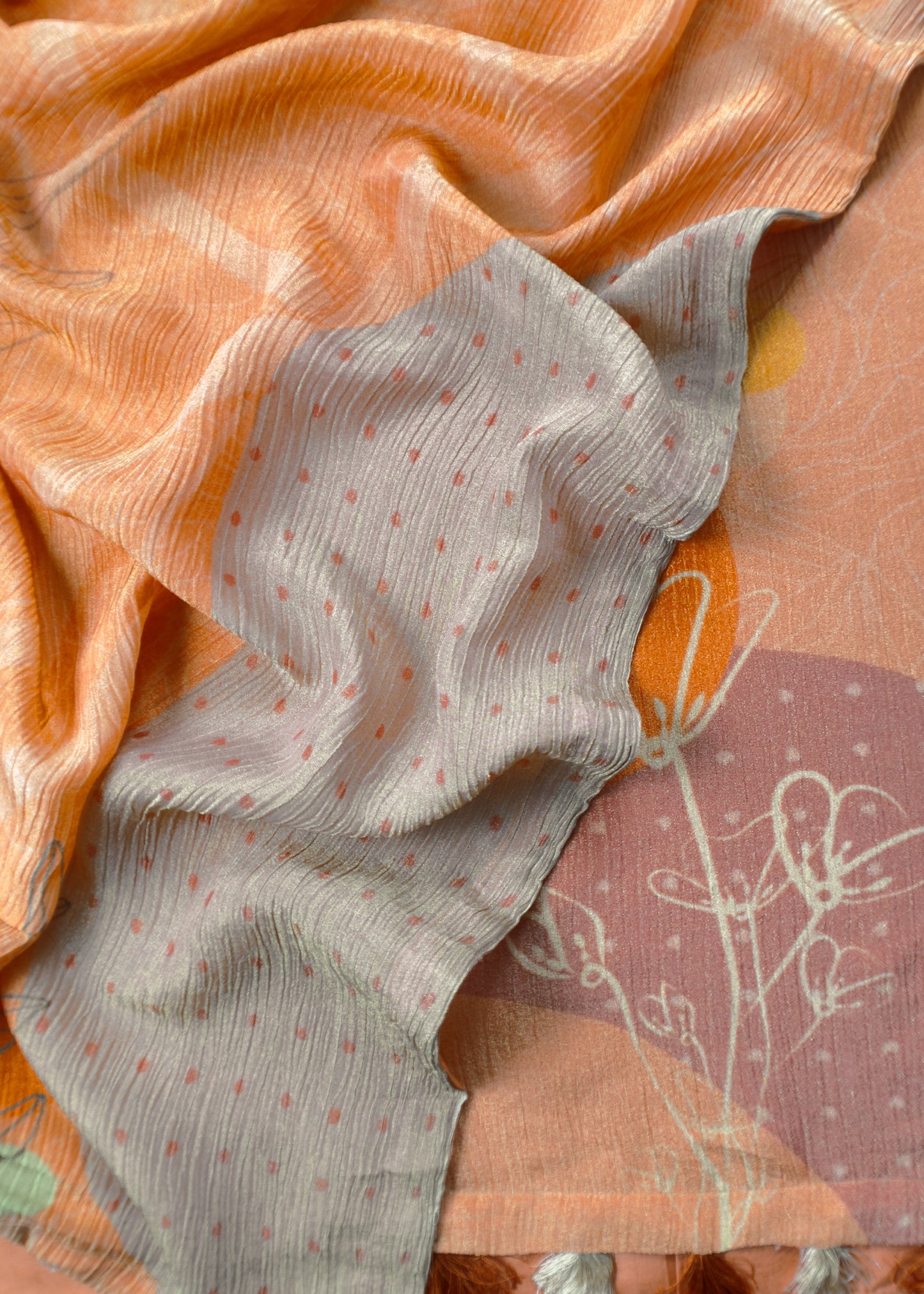 Premium Abstract Tissue-Silk Unstitched Dupatta-Suit with Banarasi zari weaving