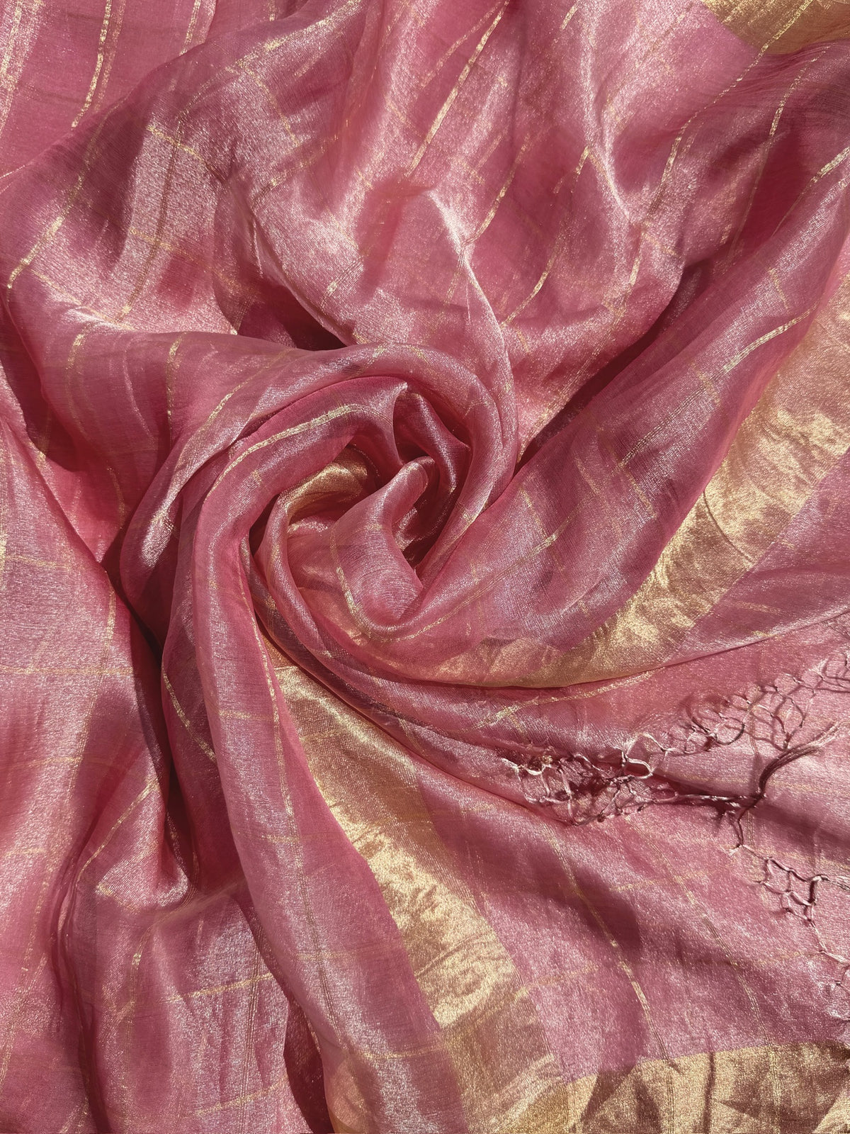 tissue Silk Saree With Zari Weaving