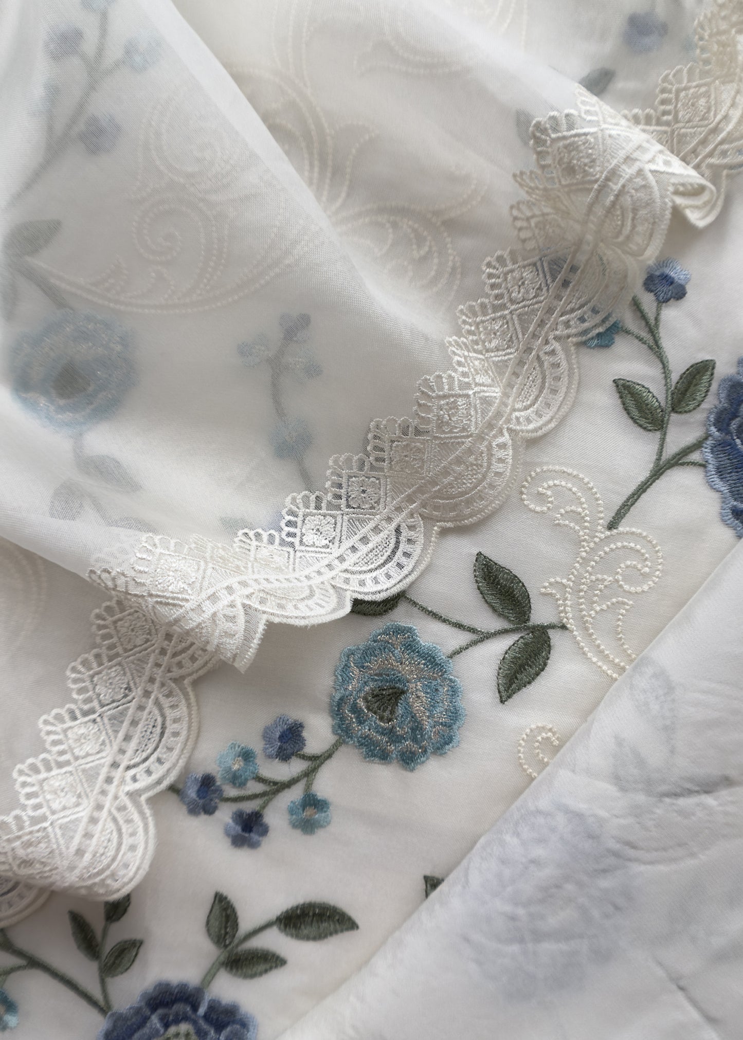 Kalasheel Luxe Dove white Pure Kora Silk Suit with Parsi Embroidery And Appliqué Work