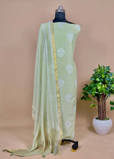 Embroidered Chanderi Suit at best price