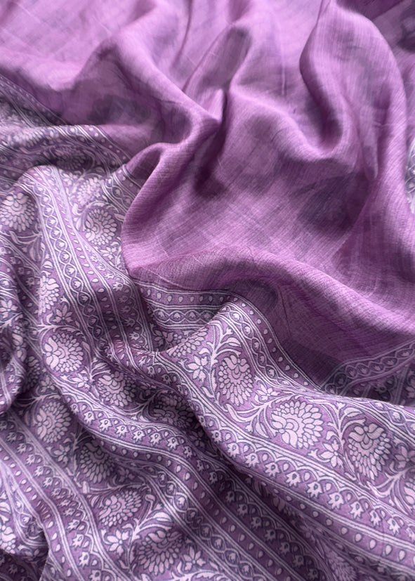 Purple Tulip Maheshwari Silk Unstitched Suit With