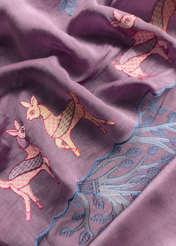 Mul chanderi silk suit gifting for women