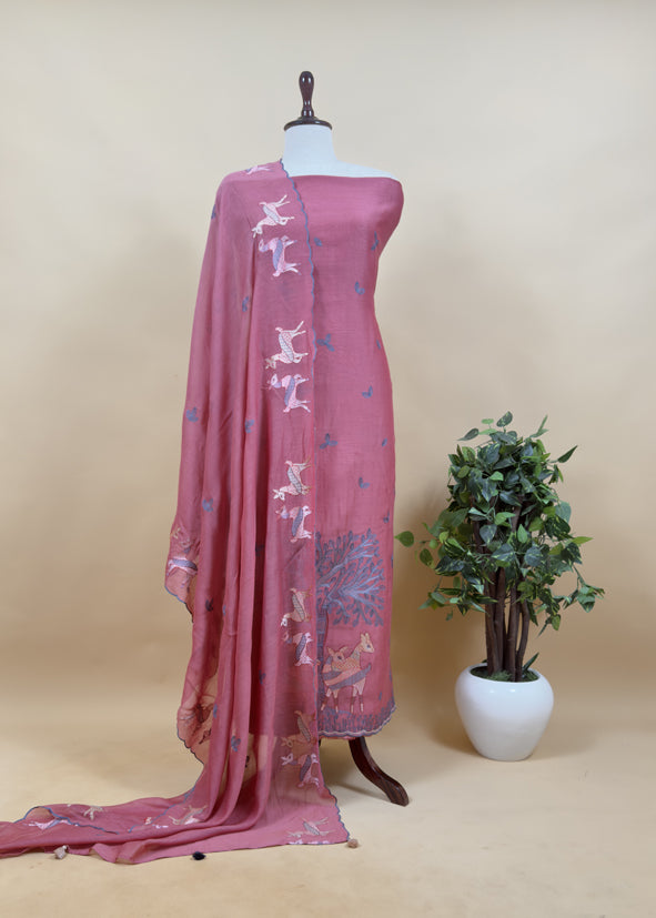Summer wear suit pure mul chanderi fabric