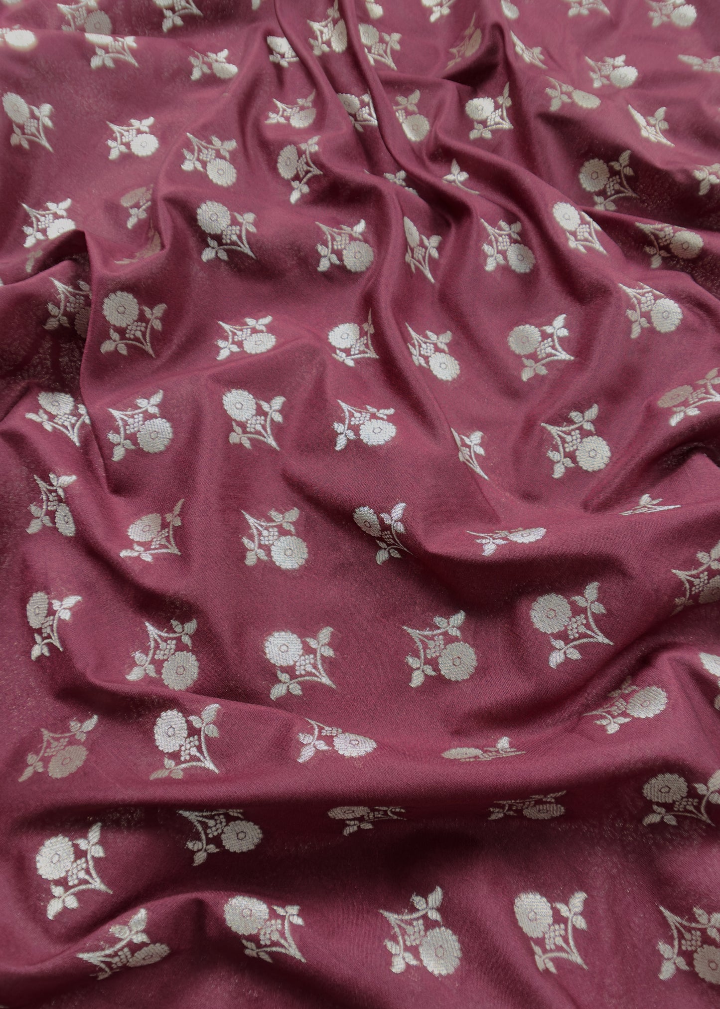 Katan Silk Suit With Flower Dupatta
