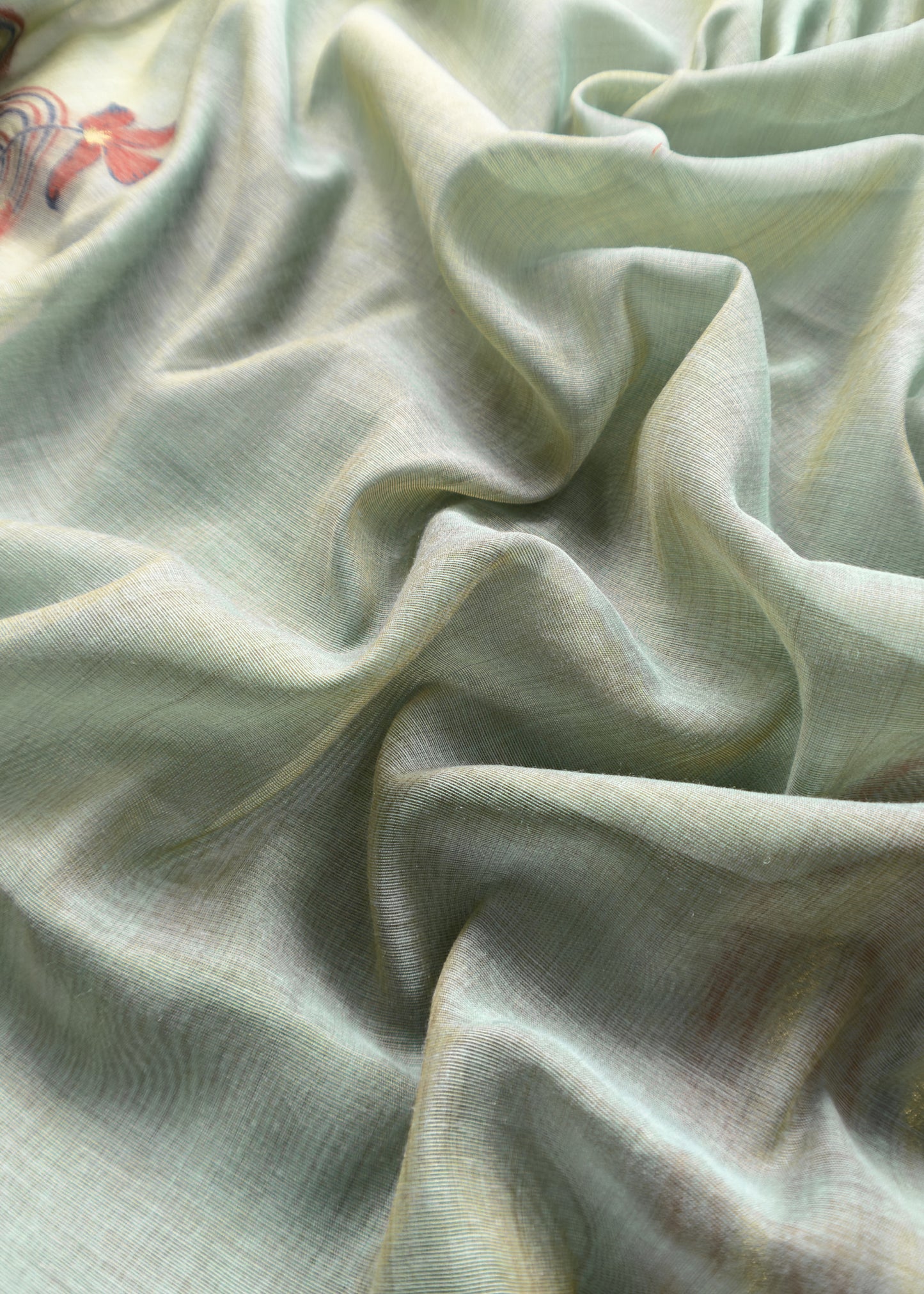 linen chanderi suit with jamdani weaving