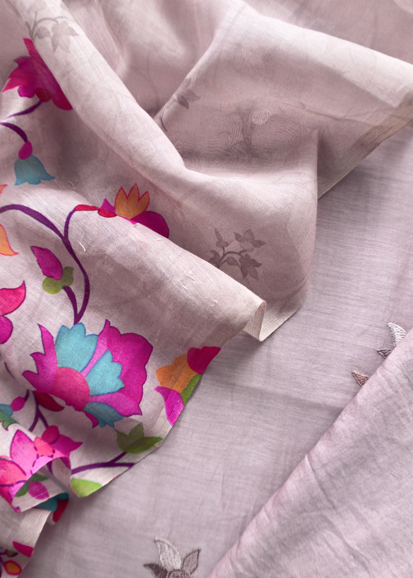 Pure Mul Chanderi Suit And Kani Dupatta With Resham Embroidery