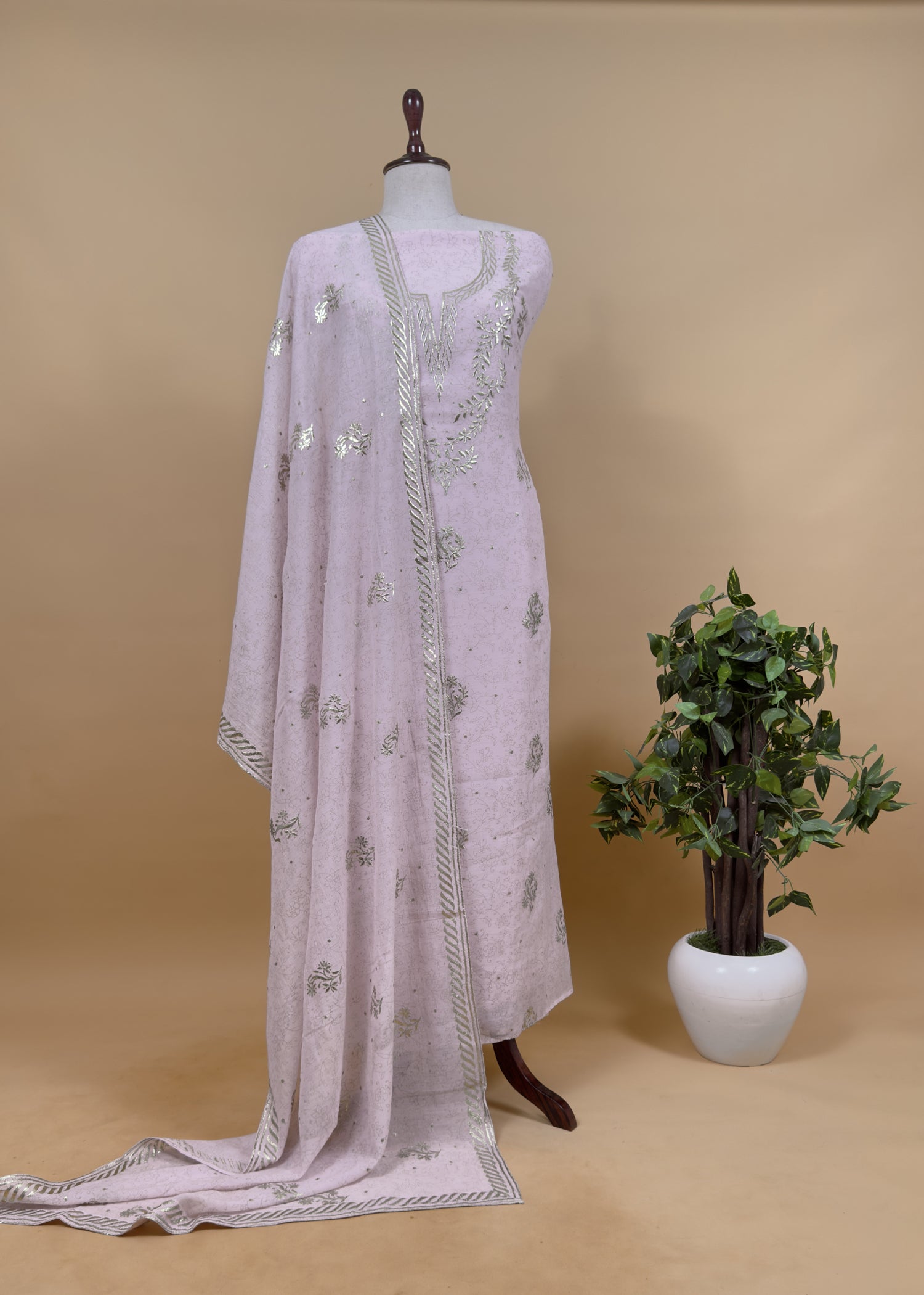 Summer wear suit pure mul chanderi fabric