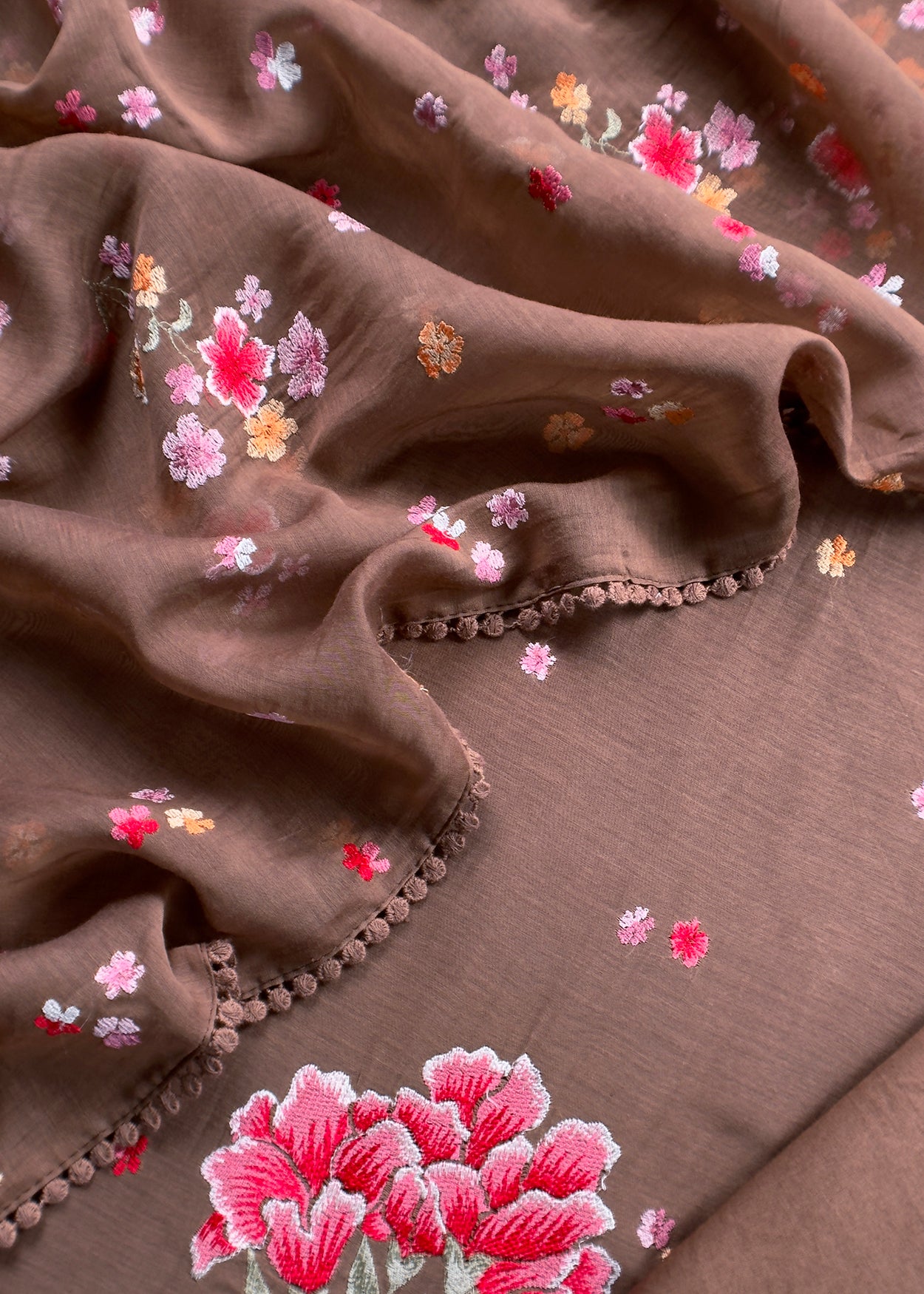 Summer wear mulmul unstitched suit with dupatta