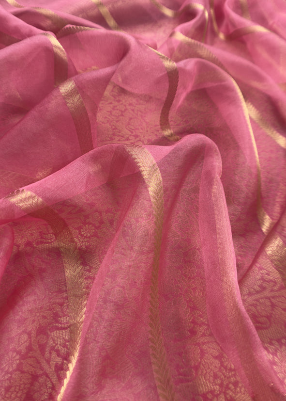 Brocade Kurta With Organza Dupatta