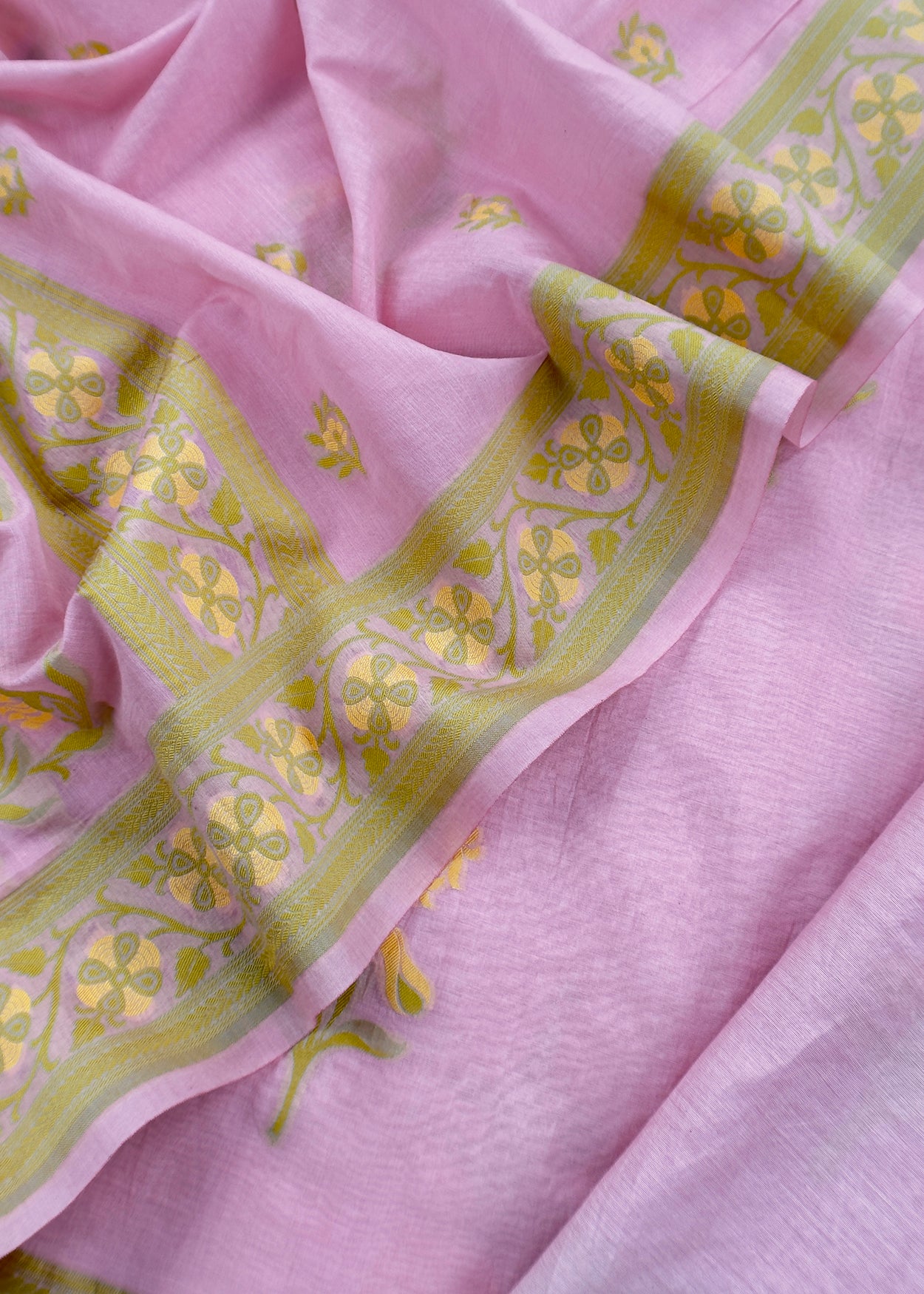 Lavender Handloom Banarasi Suit With Meenakari Weaving