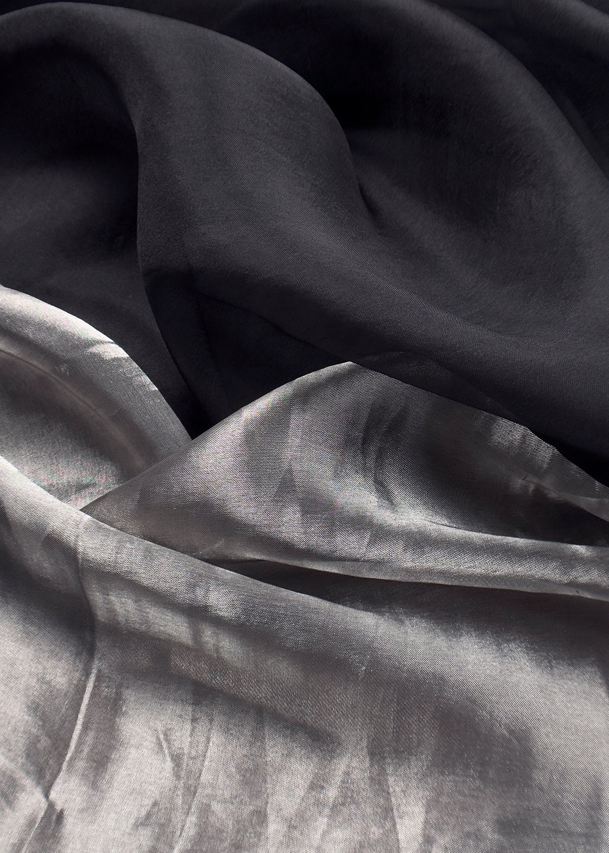 Black Handloom Silk Suit With Organza Dupatta In Kadwa Motif