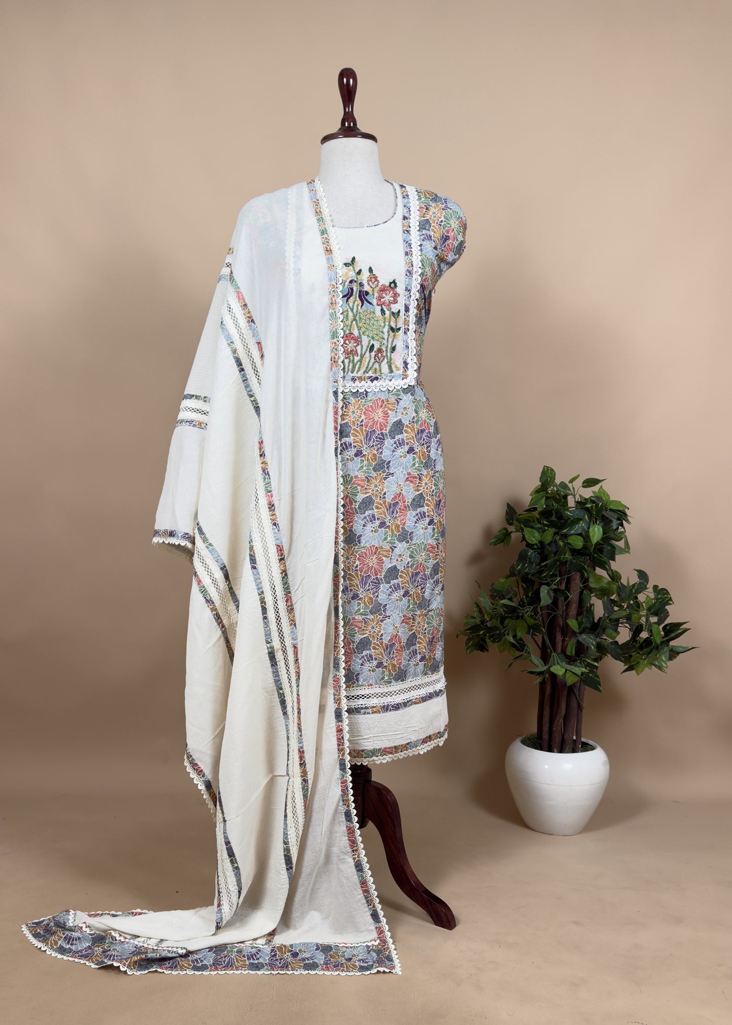 Pure Cotton Digital Print Suit With Dupatta.
