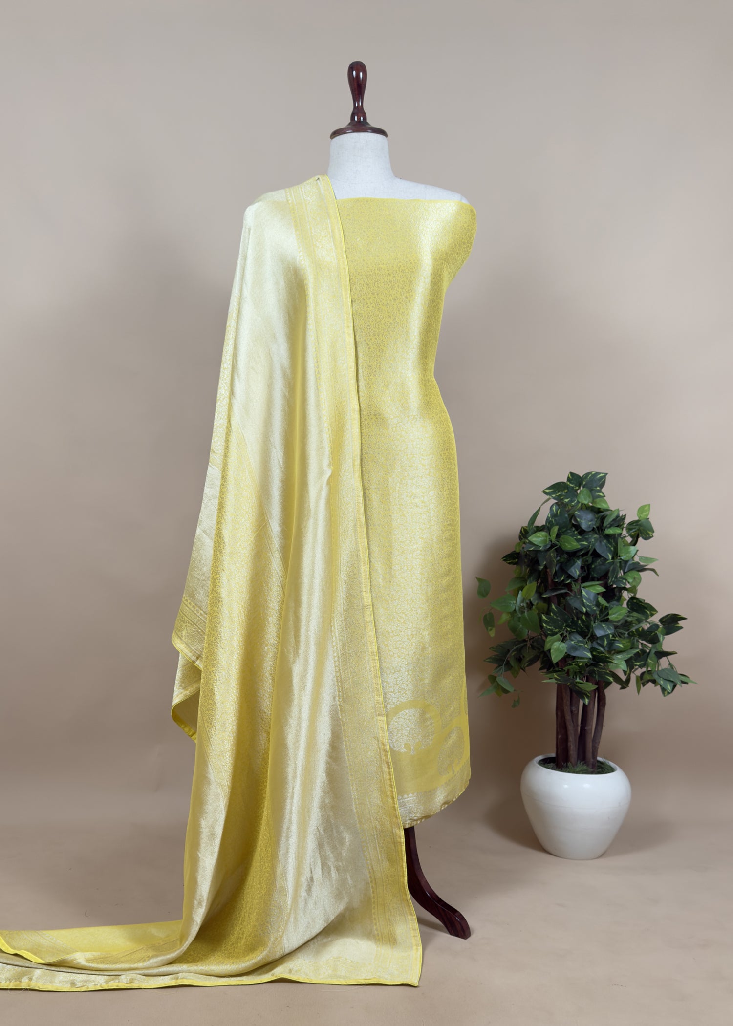 Buy designer wedding wear brocade tissue suits