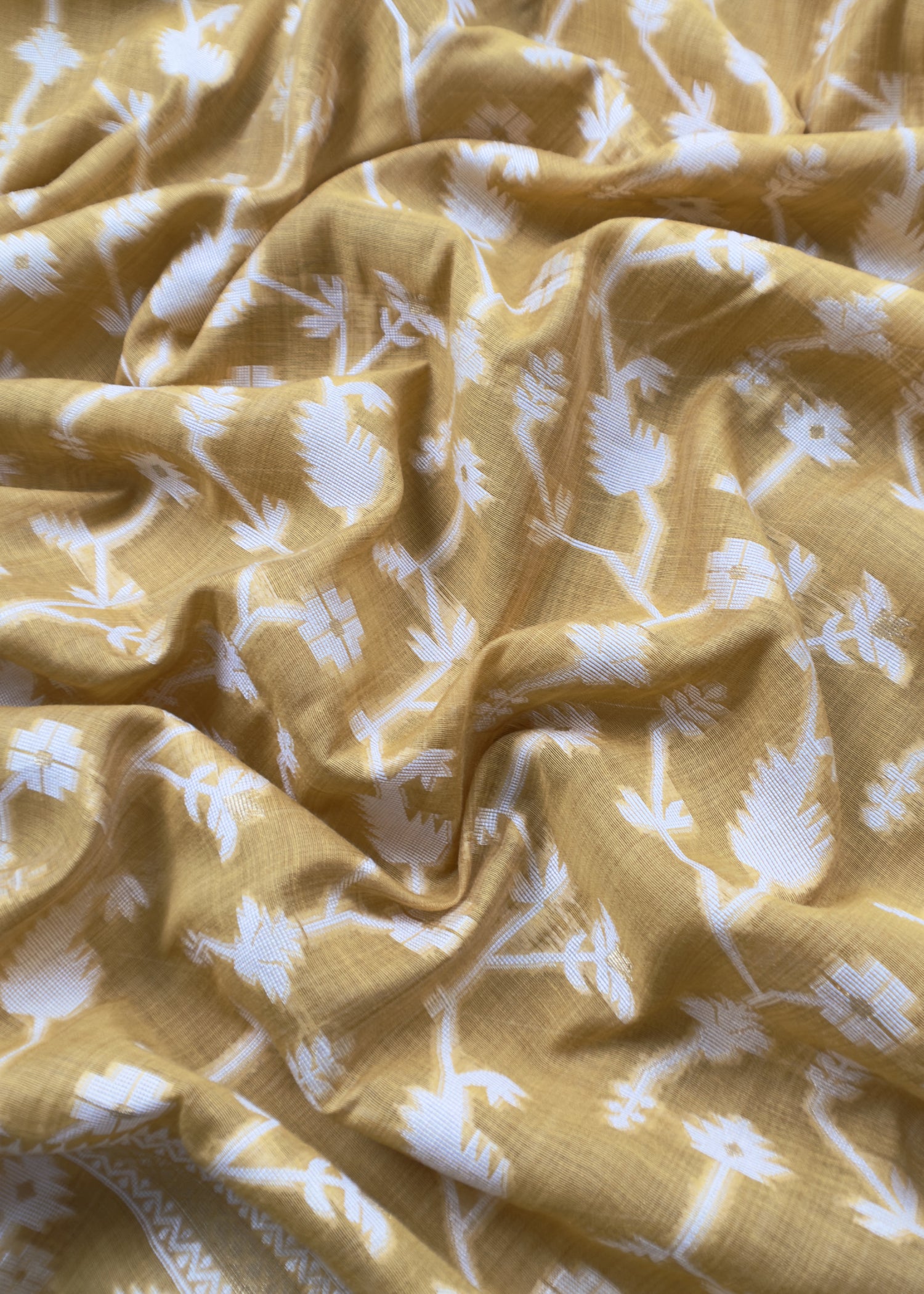 linen chanderi suit with jamdani weaving