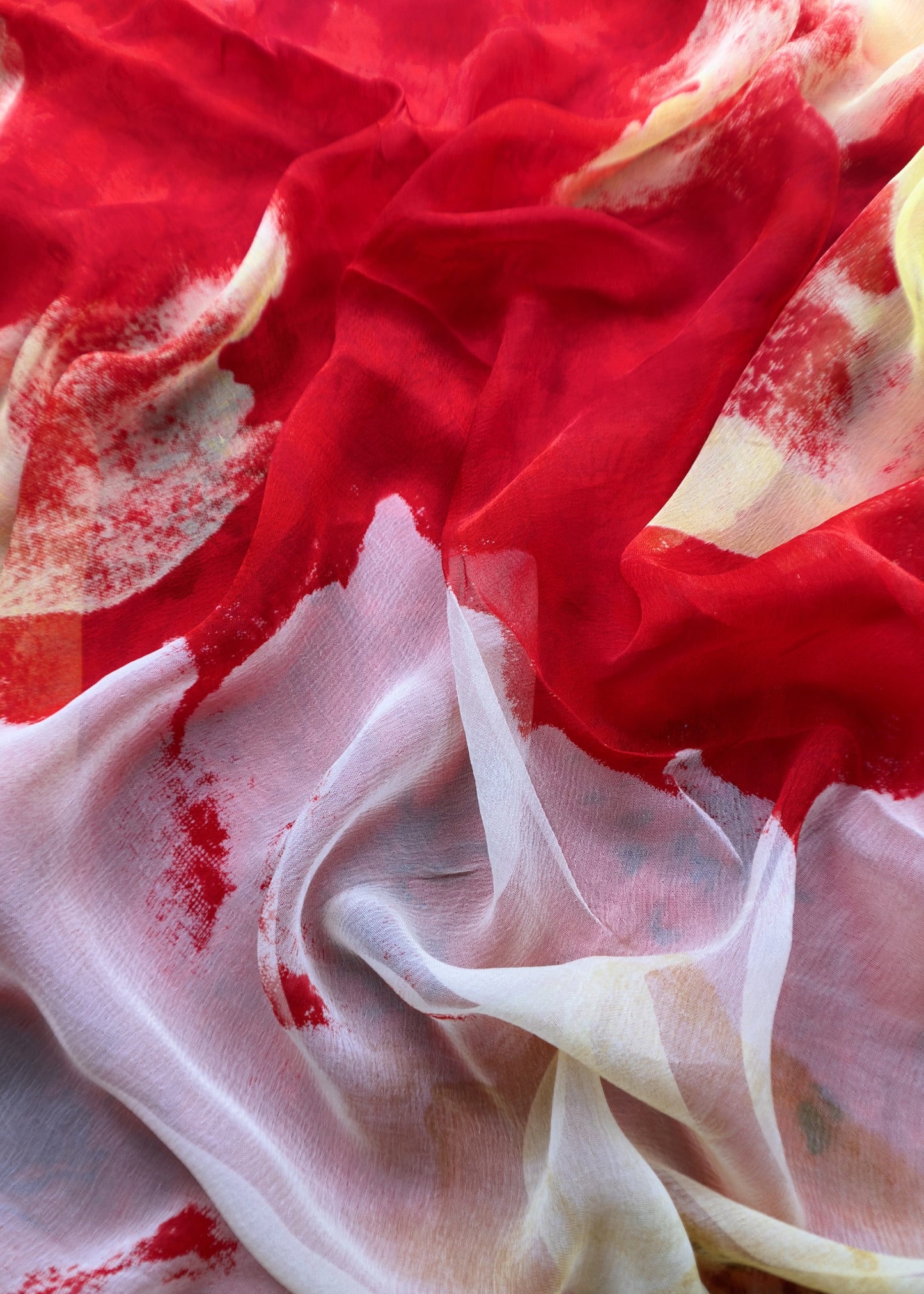 Red Pure Crepe Digital Print Unstitched Salwar Kameez