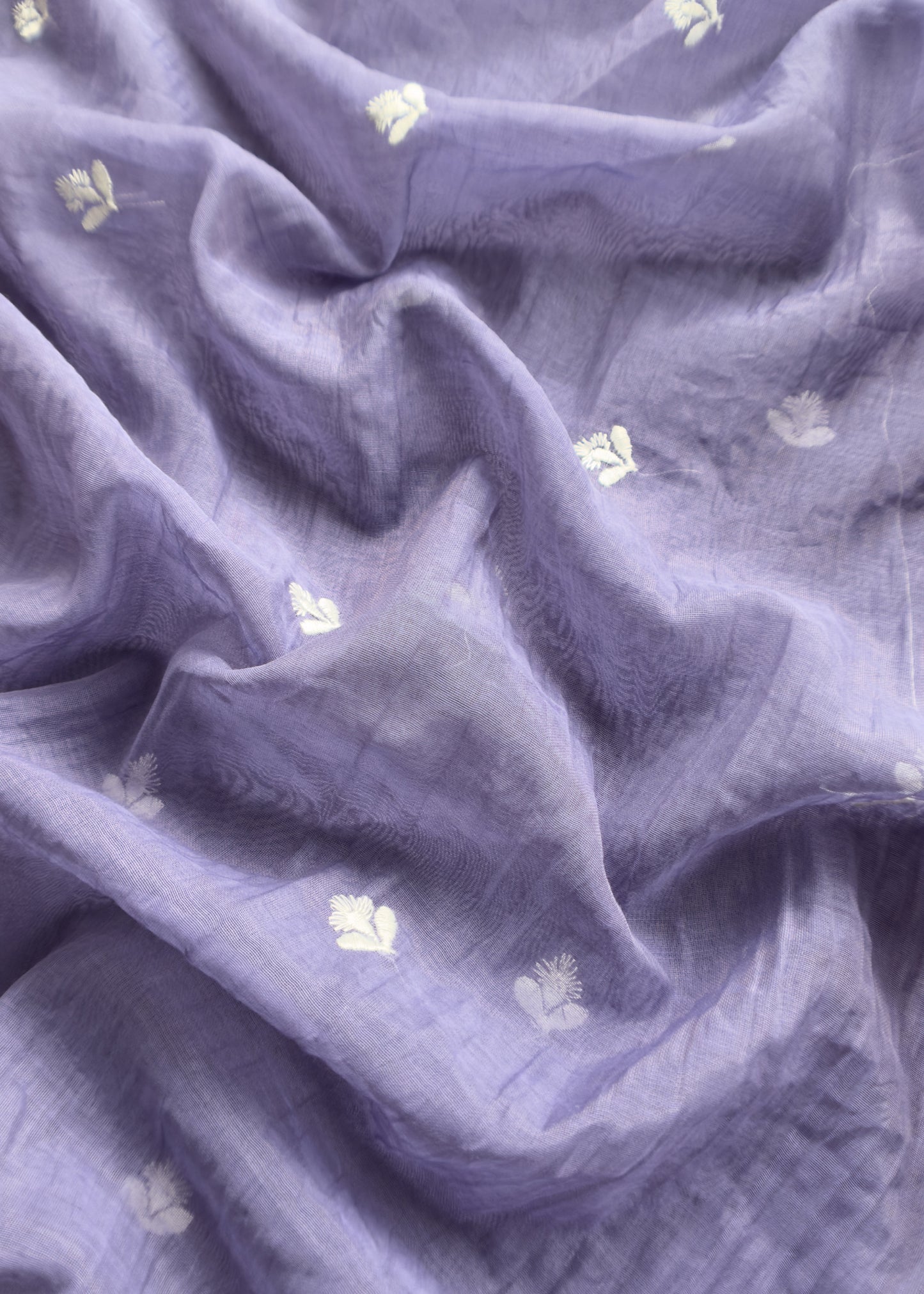 Purple Mul Cotton Suit In Lakhnavi Chikankari Embroidery