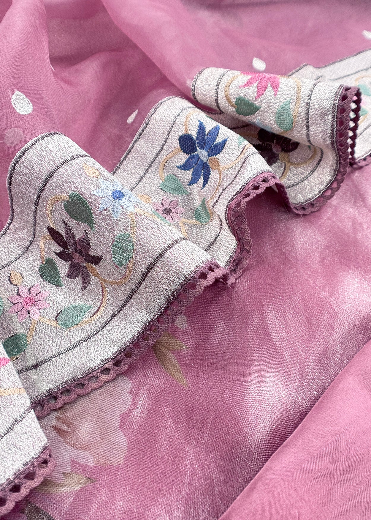 Pink Dregs Pure Tissue Silk Suit in Paithani Weaving