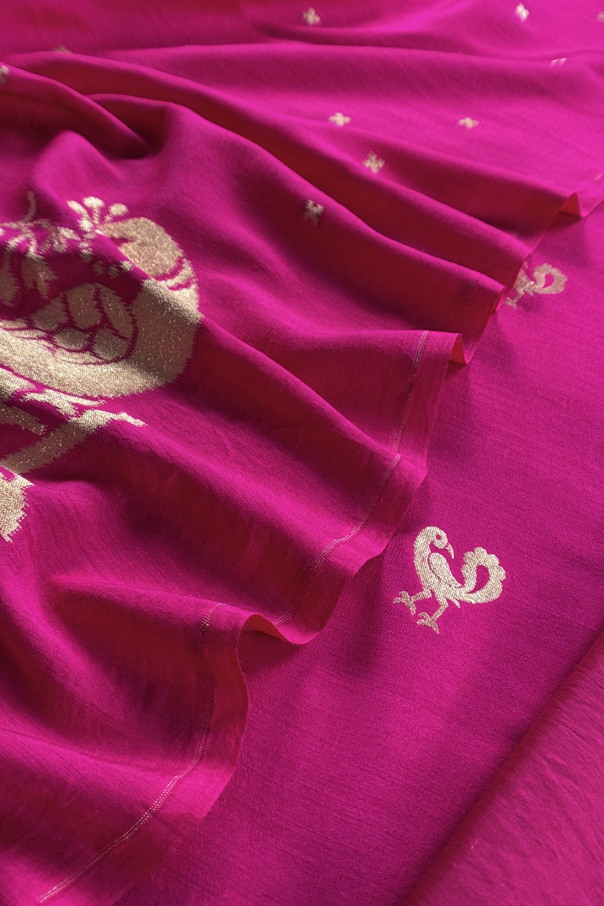Pink Handloom Silk Suit With Sonarupa Kadwa Weaving