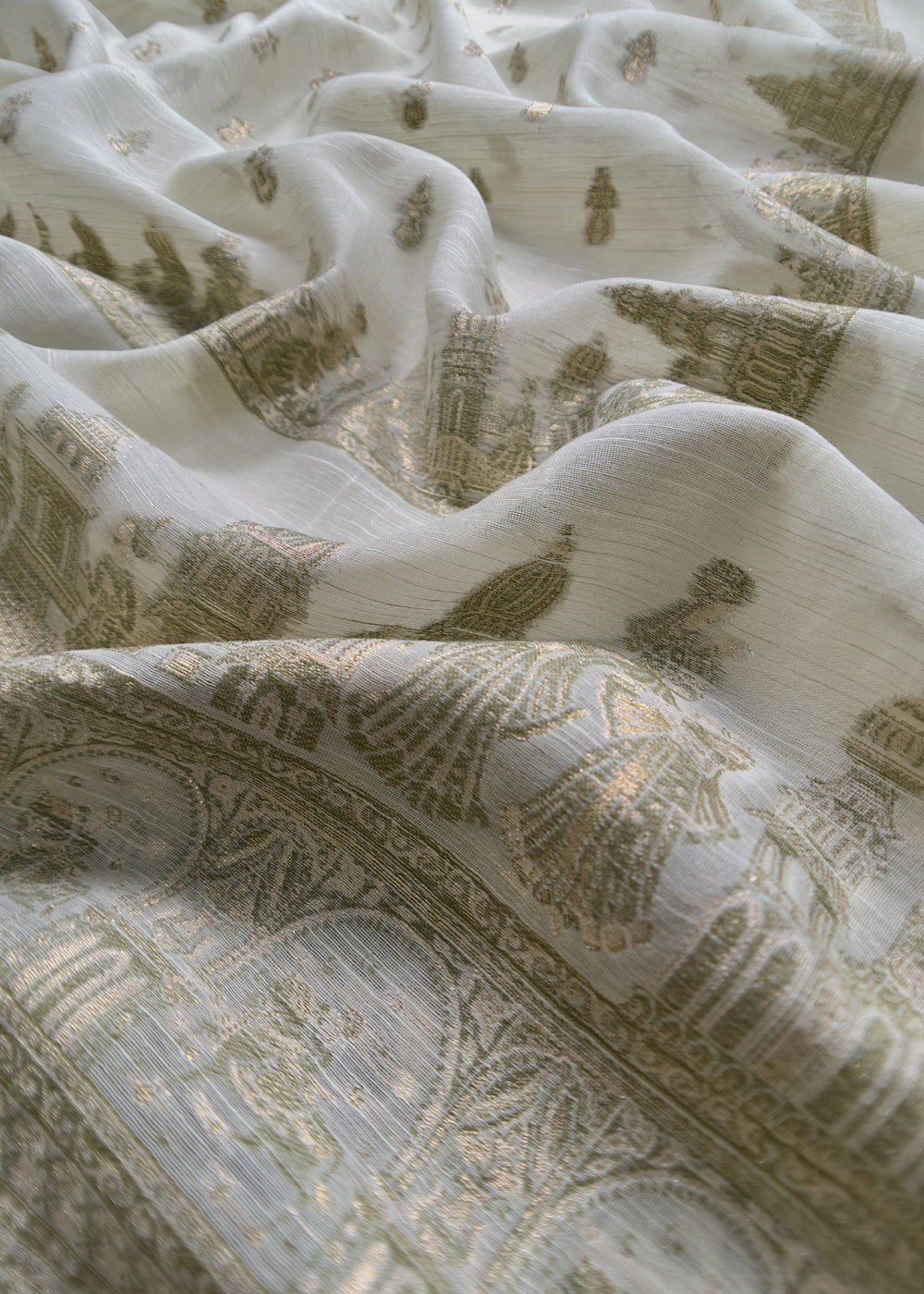 Light Pista Green Pure Cotton Silk Suit With Zari weaving
