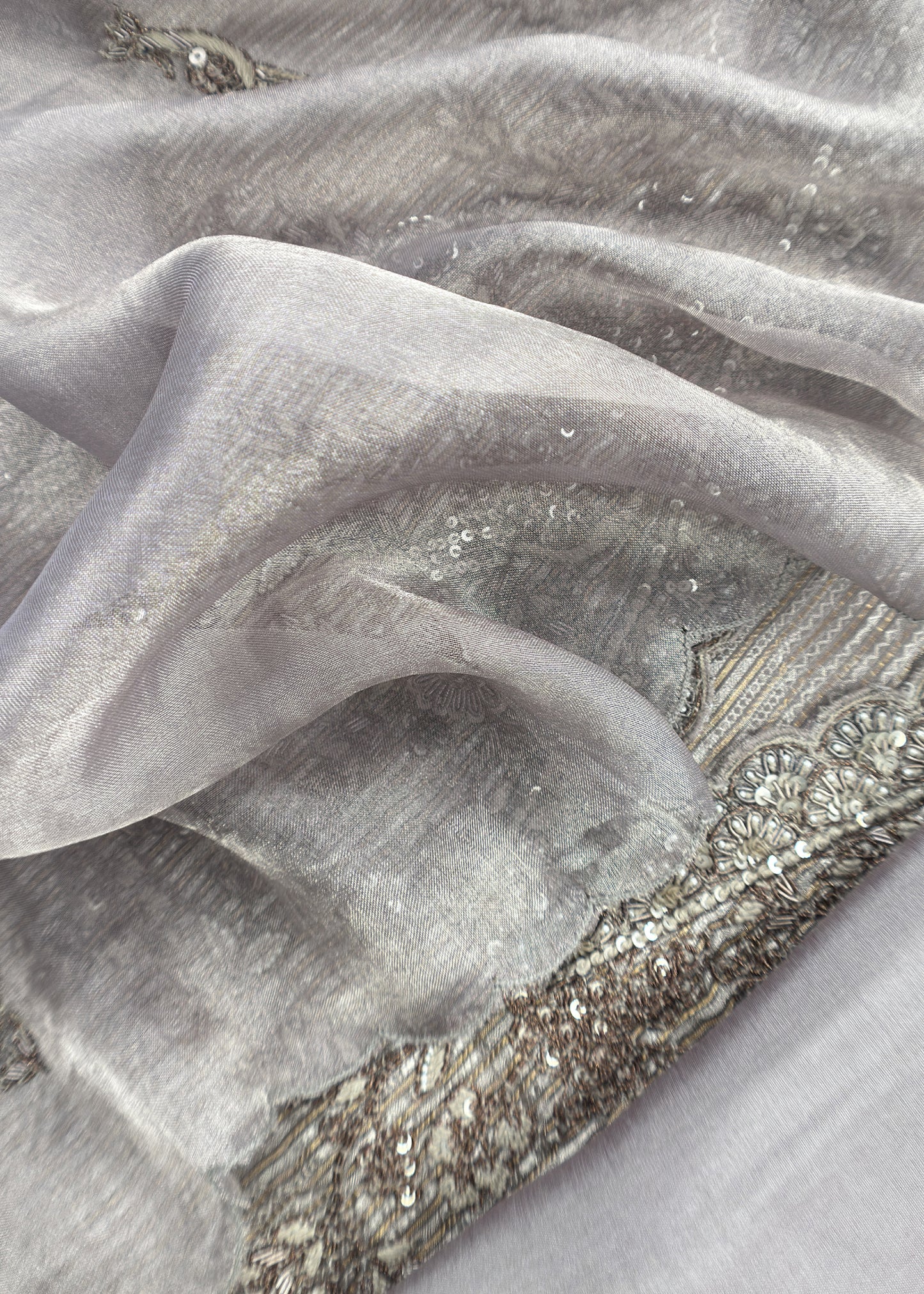 Bridesmaid Edit Brocade Varanasi Tissue Silk Suit Fabric With Handwork