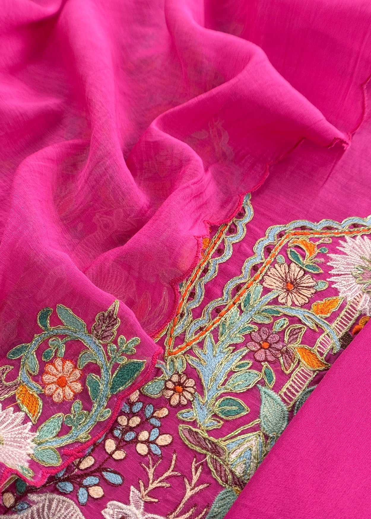 mulmul unstitched suit with dupatta