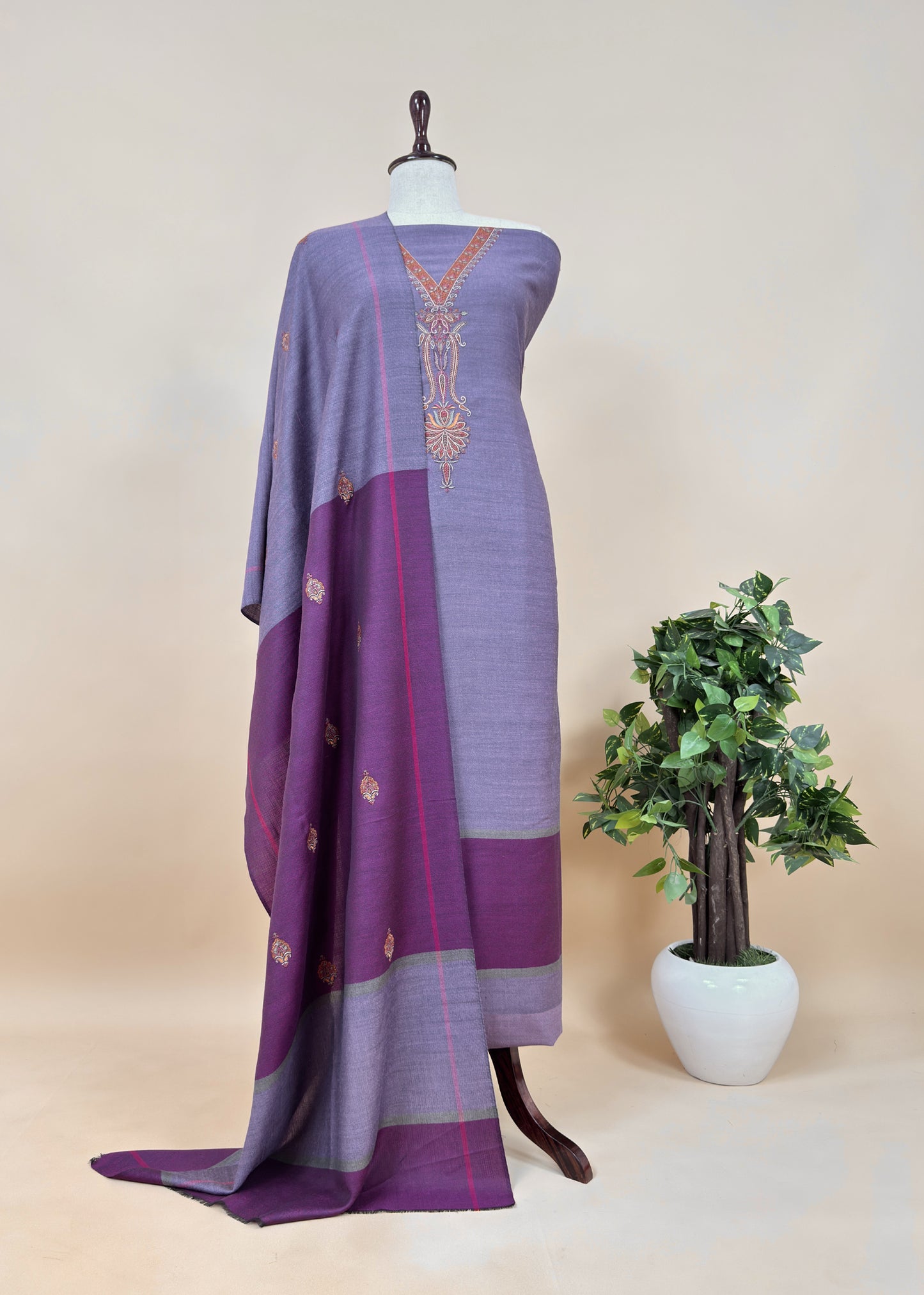 Buy woolen pashmina winter unstitched salwar suit