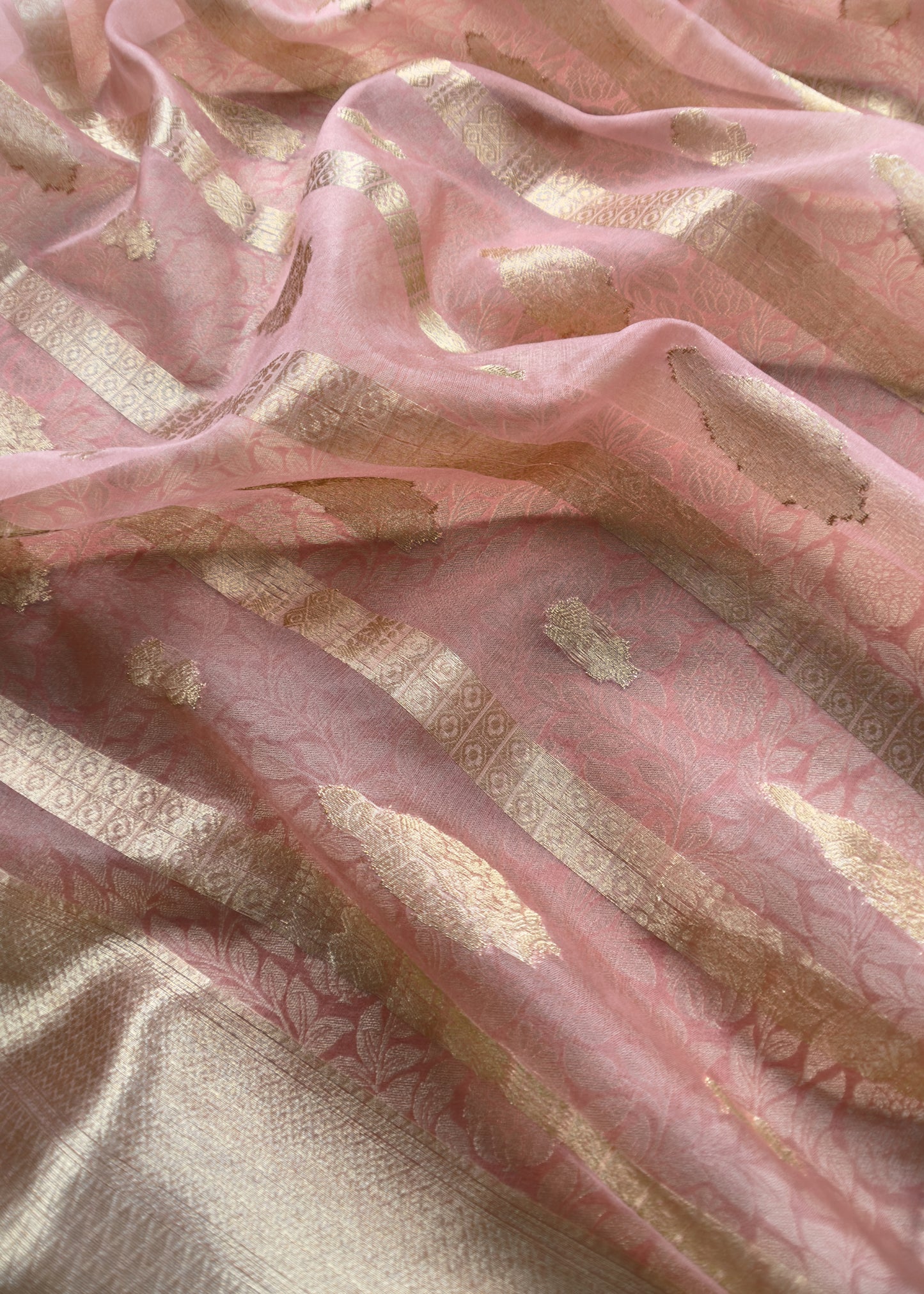 Indian Traditional Wear Brocade Organza Fabric