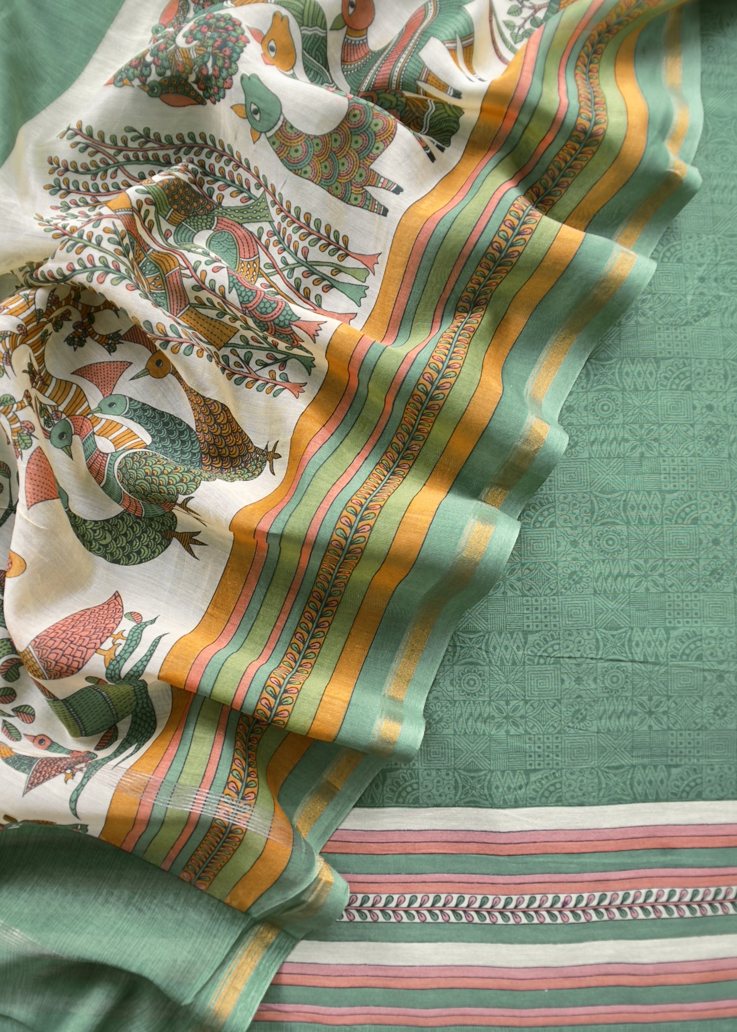 Pure maheshwari silk suit fabric