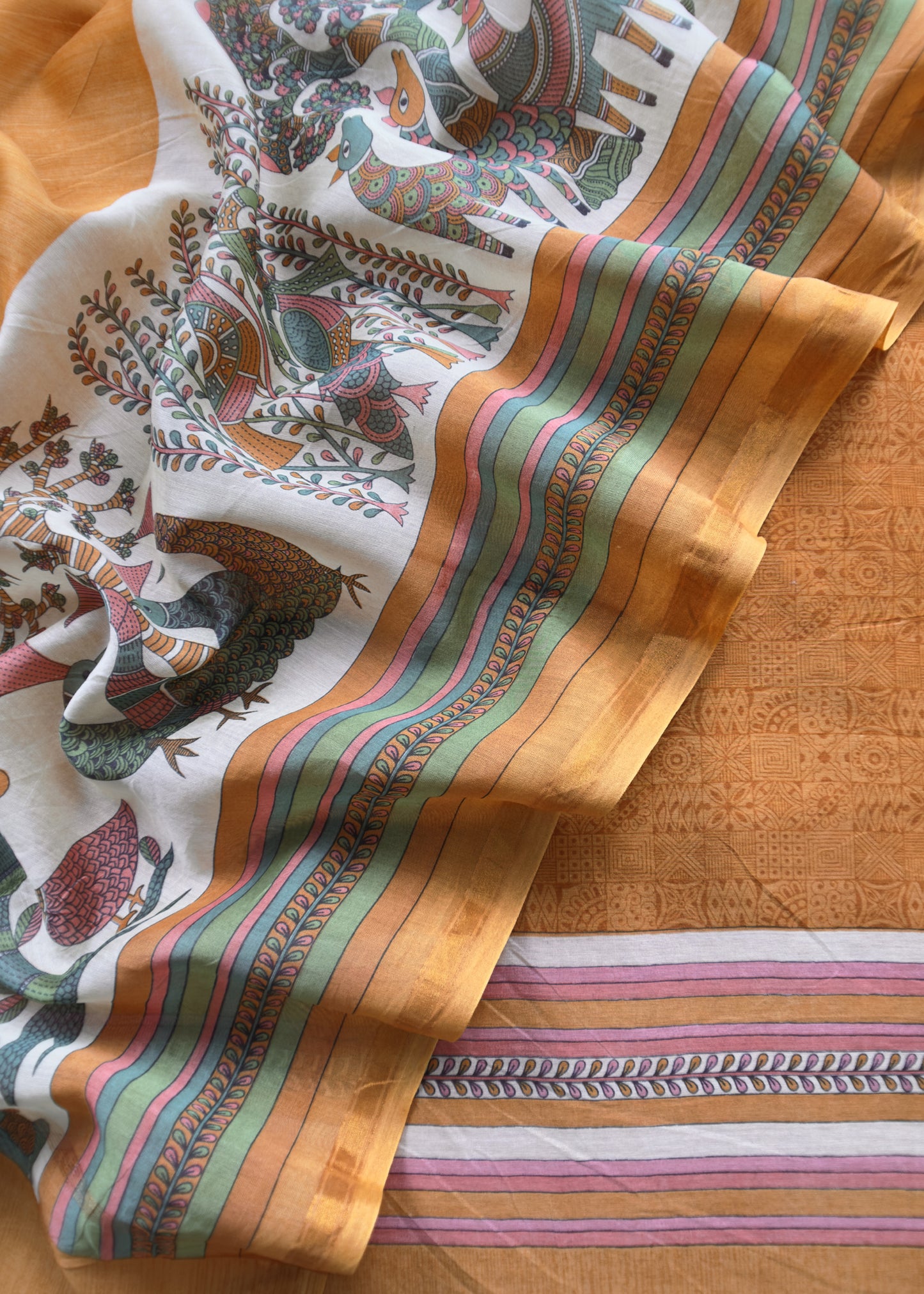 Pure maheshwari silk suit fabric
