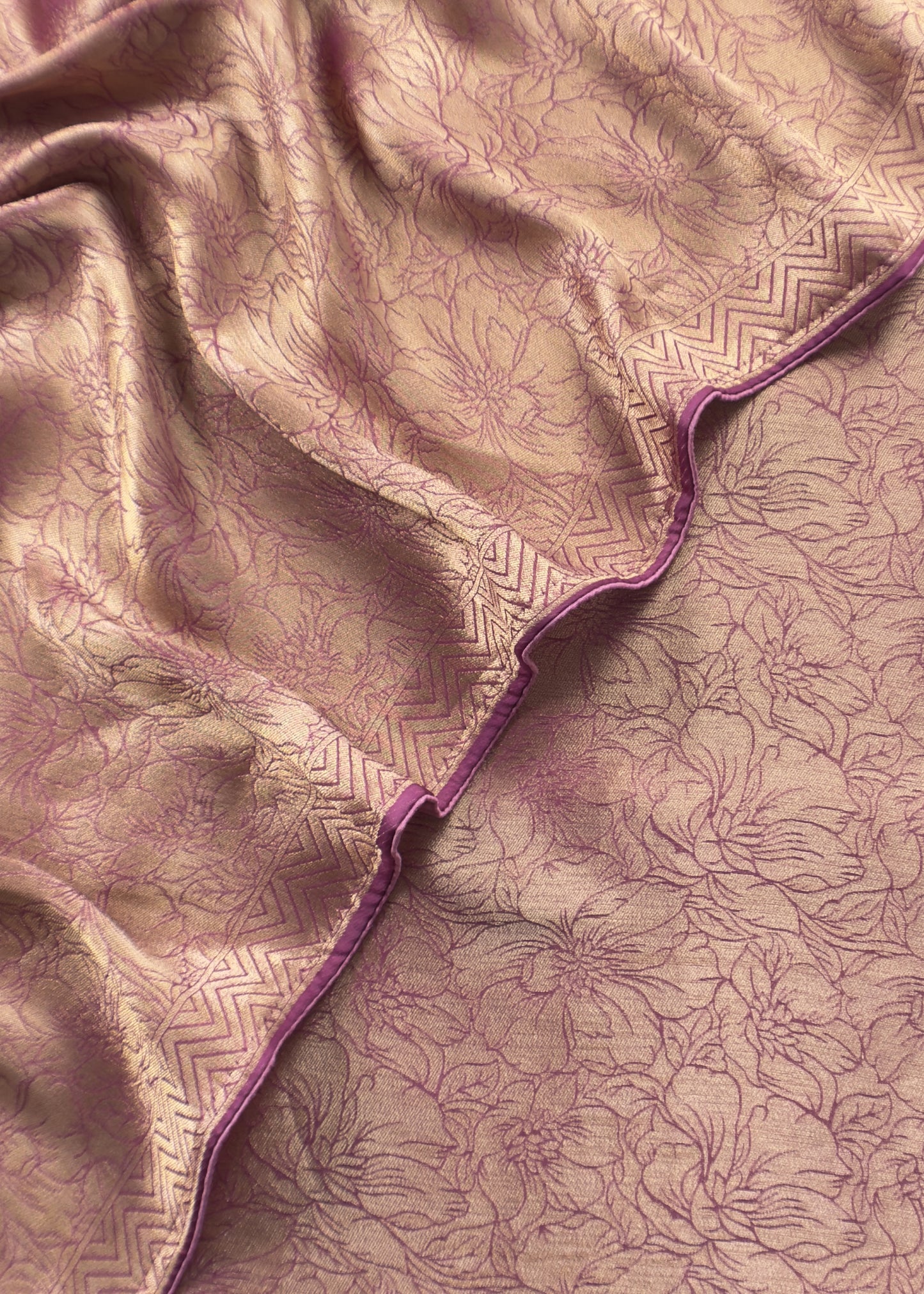 Pink Tissue Brocade Silk Unstitched Suit With Zari Weaving