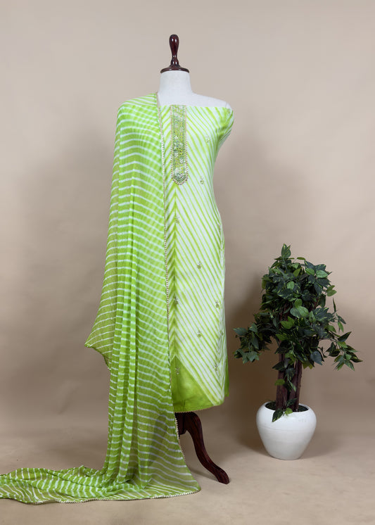 Summer wear Suit Pure Chanderi Fabric