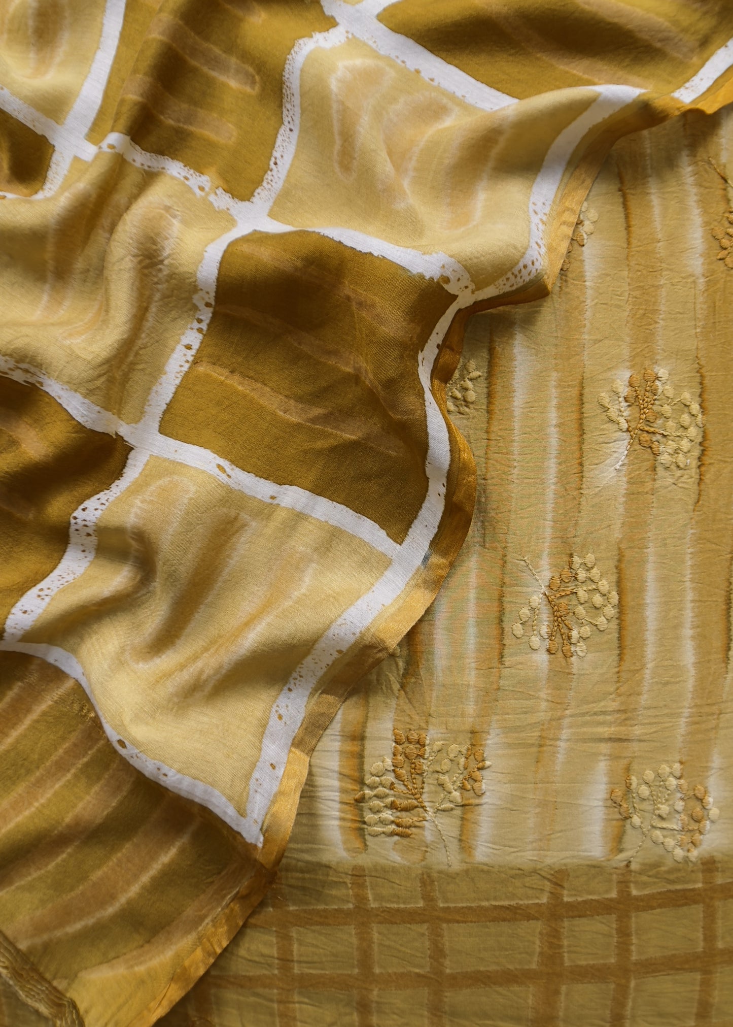 Buy dabu Hand Block Chanderi Suits