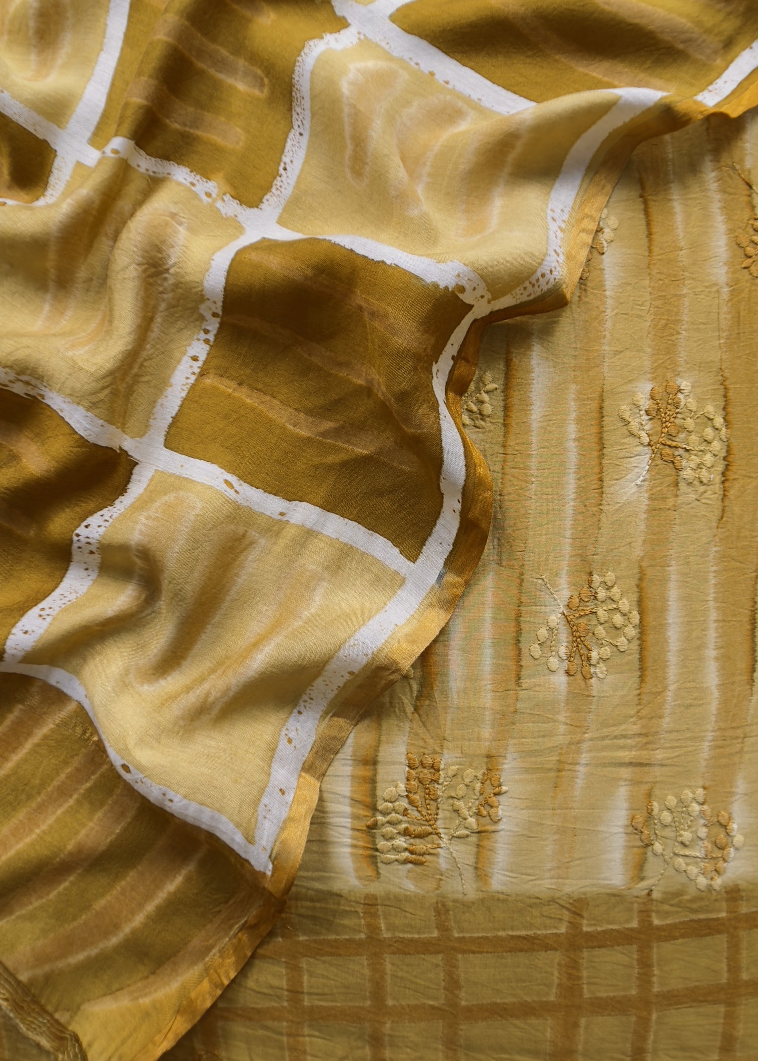Buy dabu Hand Block Chanderi Suits