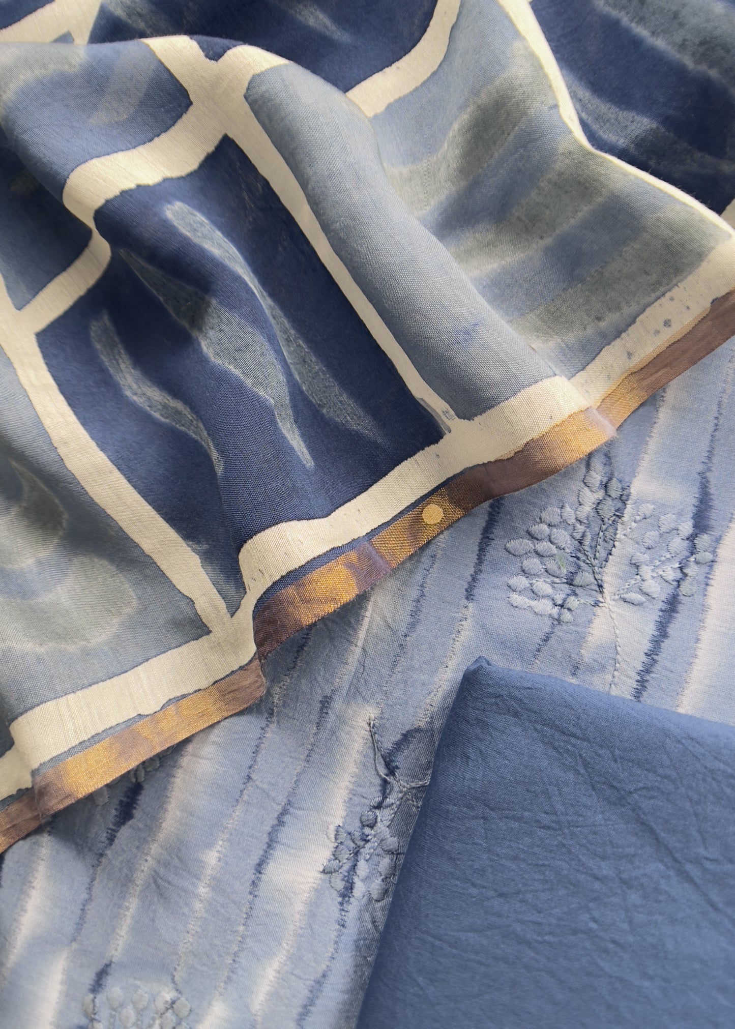 Buy dabu Hand Block Chanderi Suits