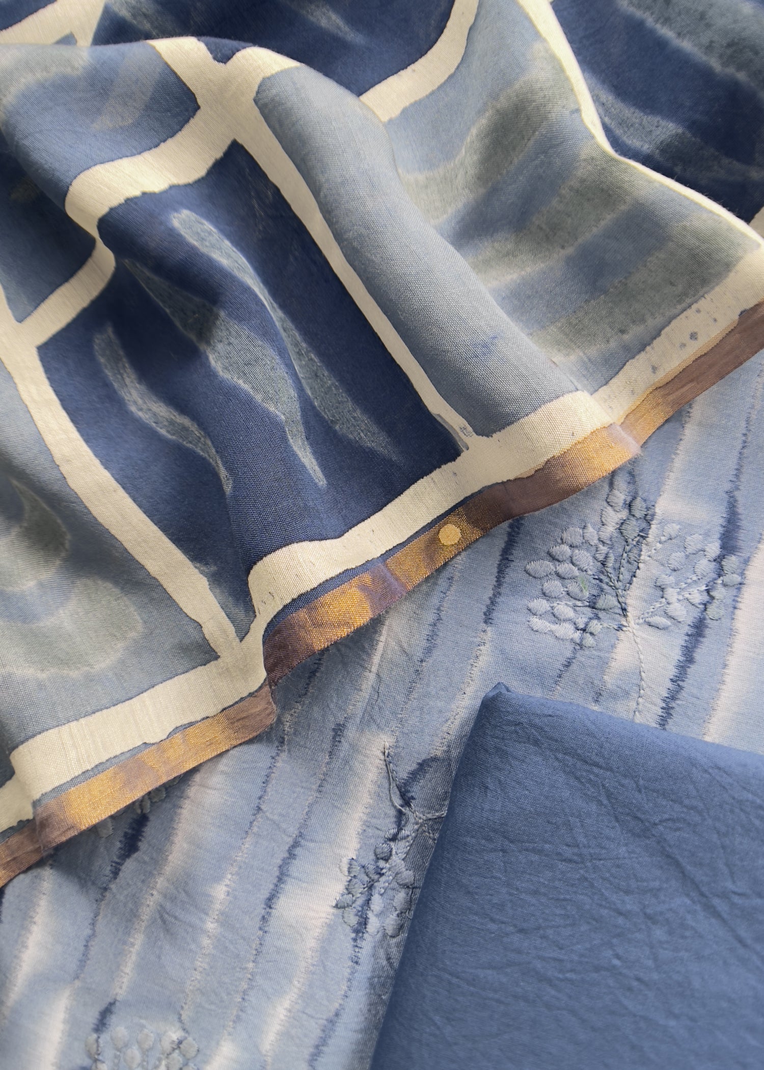 Buy dabu Hand Block Chanderi Suits
