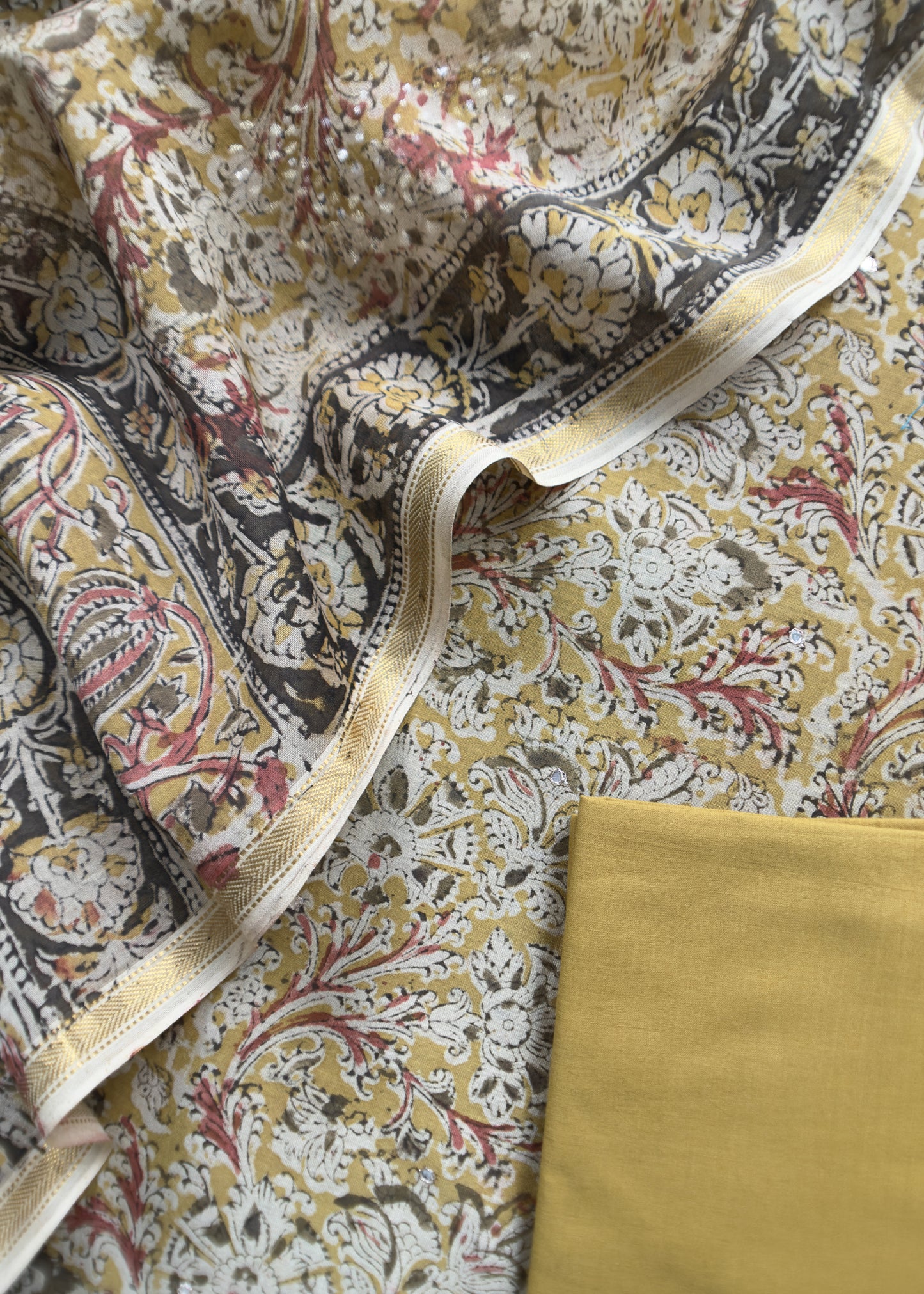 Buy Ajrakh Chanderi Suits Fabric Online