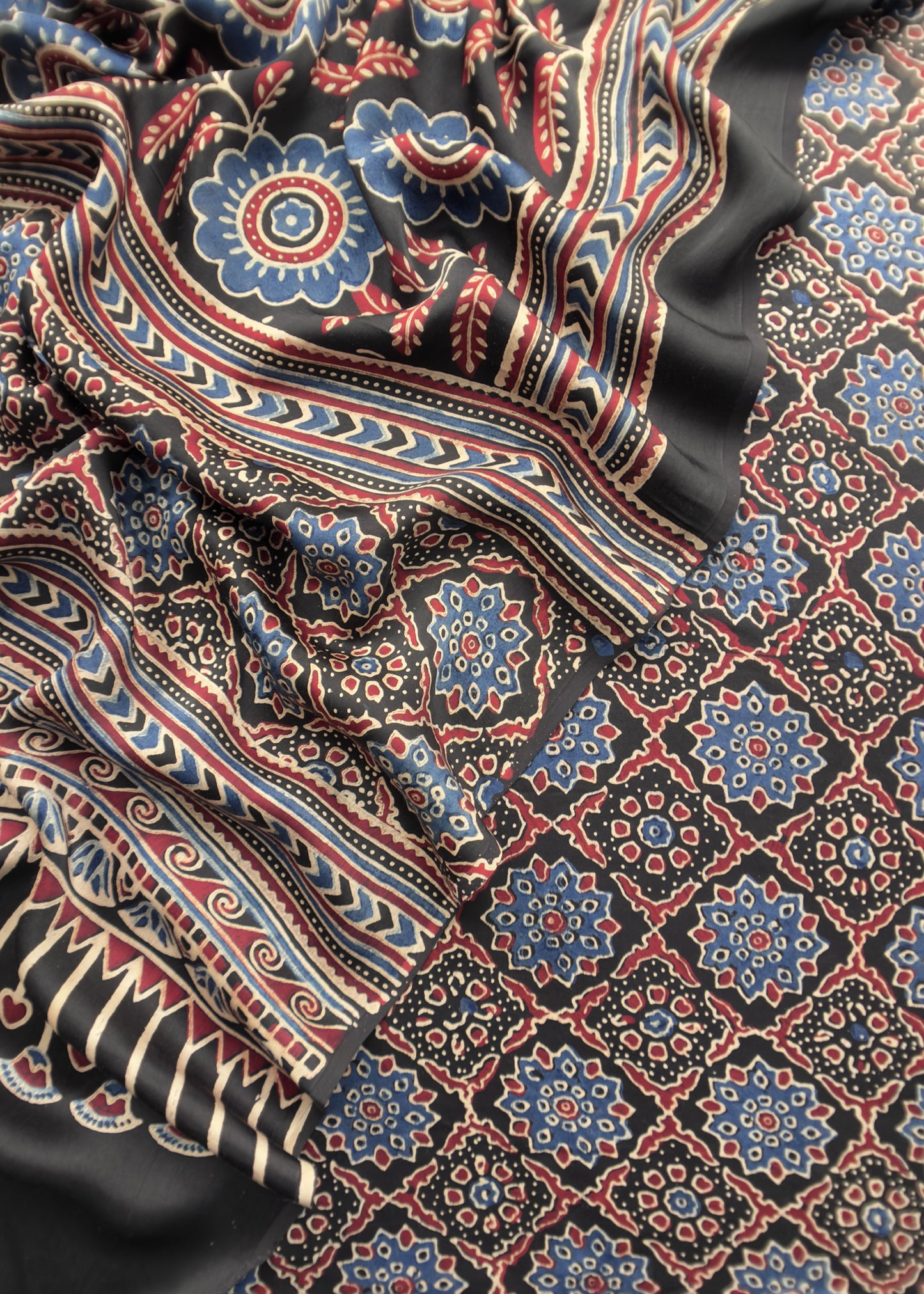Festive wear ajrakh modal silk suit
