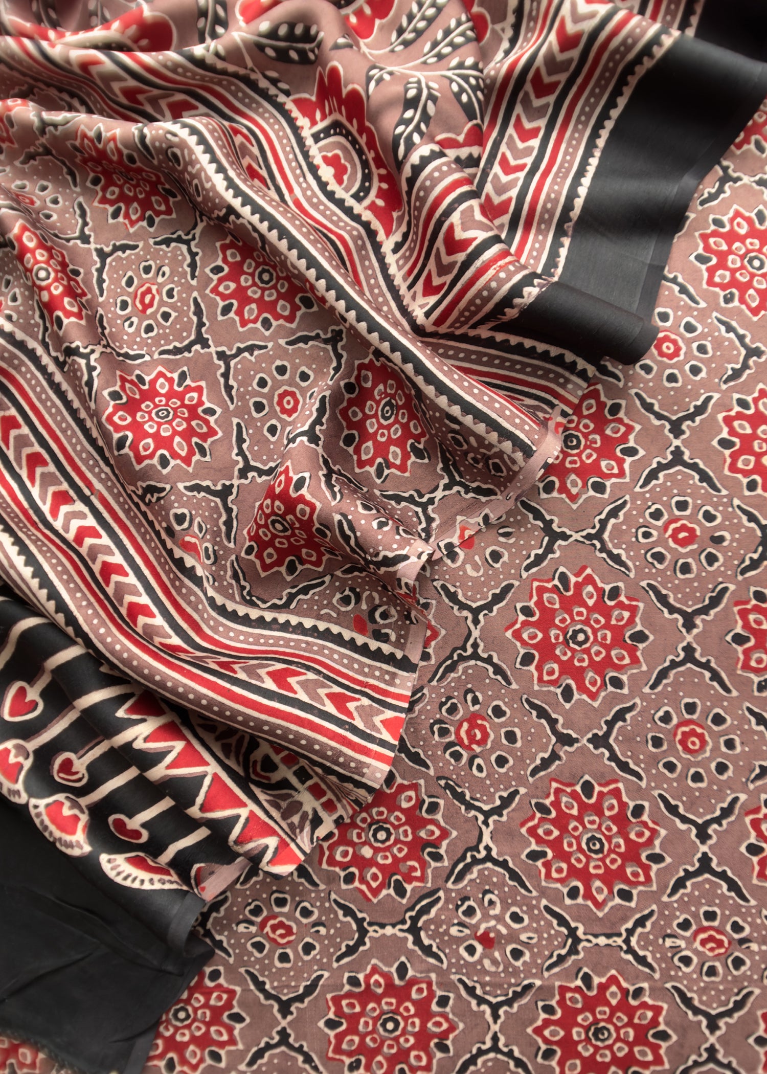 Festive wear ajrakh modal silk suit