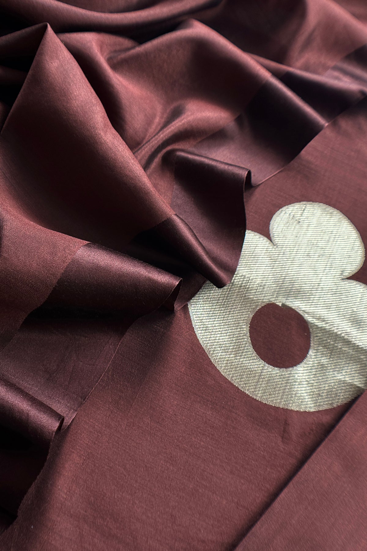 Brown Handloom Silk Suit With Kadwa Weaving