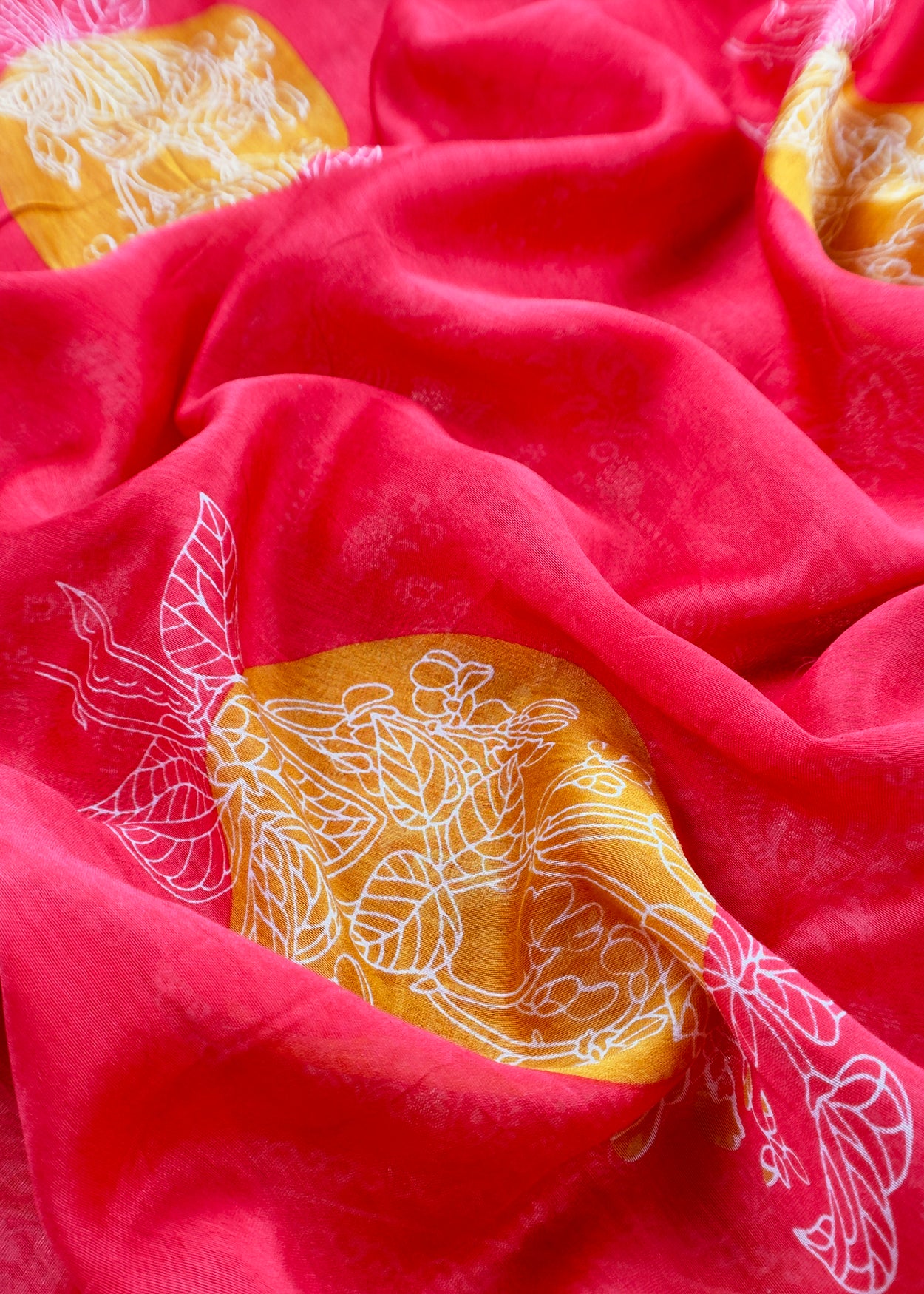 Red Pure Maheshwari Silk Suit With Banarasi Bootis