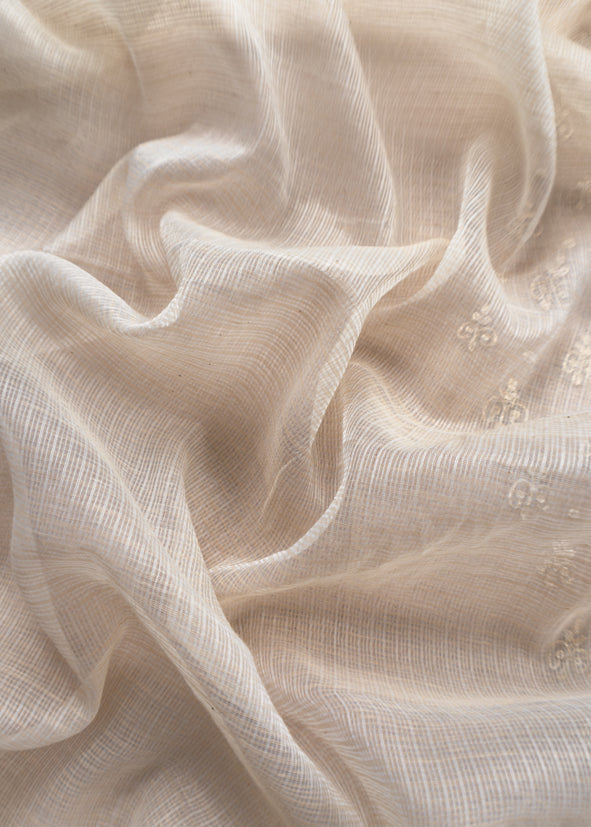 Kota Doria Dupatta Suit With Pitta Work