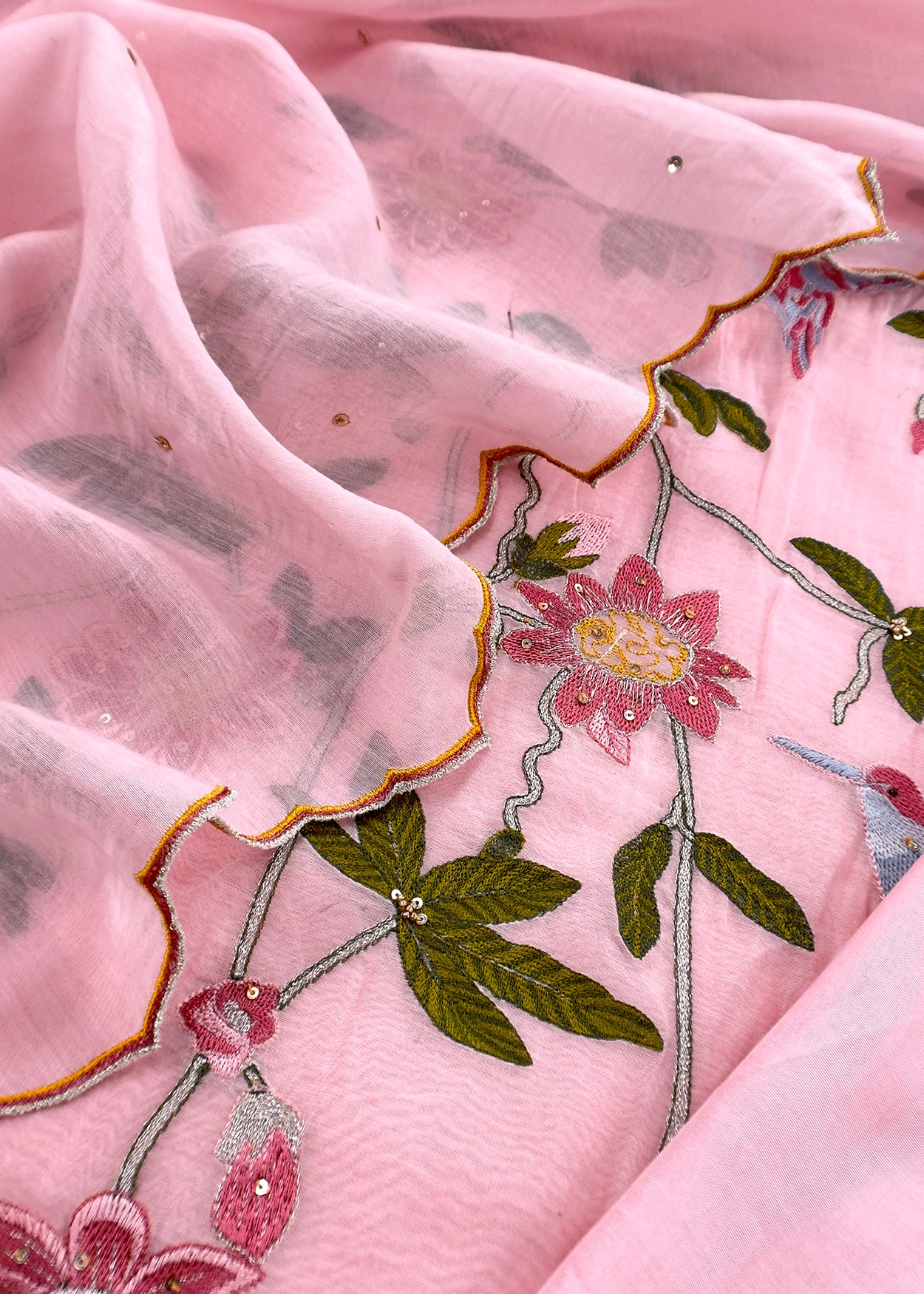 mulmul unstitched suit with dupatta