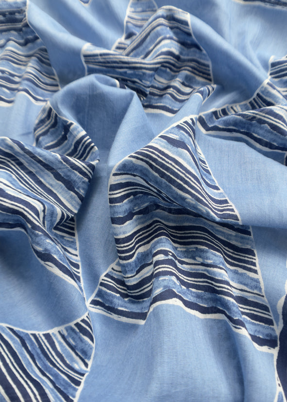 Indigo Blue Hand-Block Printed Pure Cotton Suit