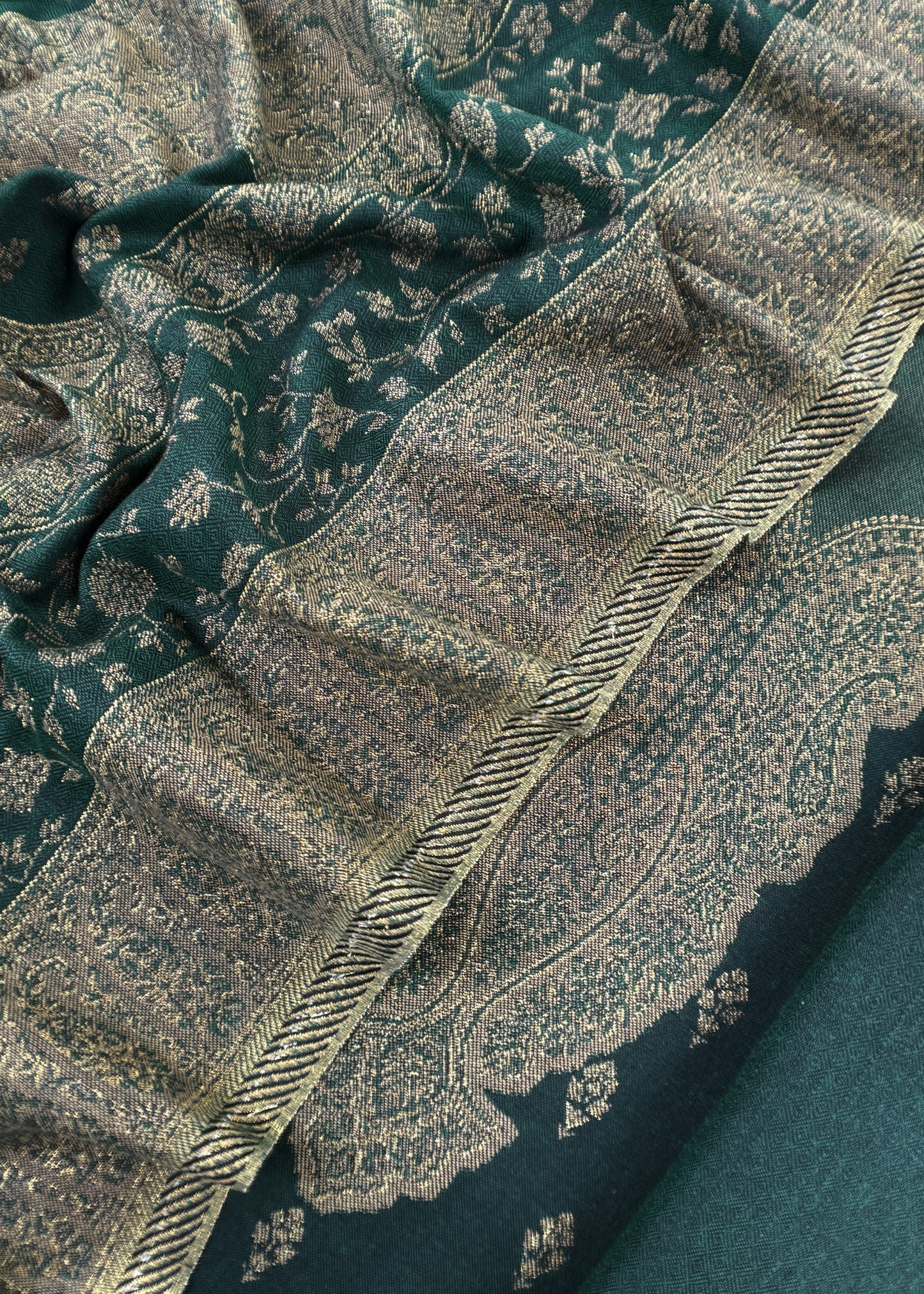 Green Premium Pashmina Silk Suit With Dupatta