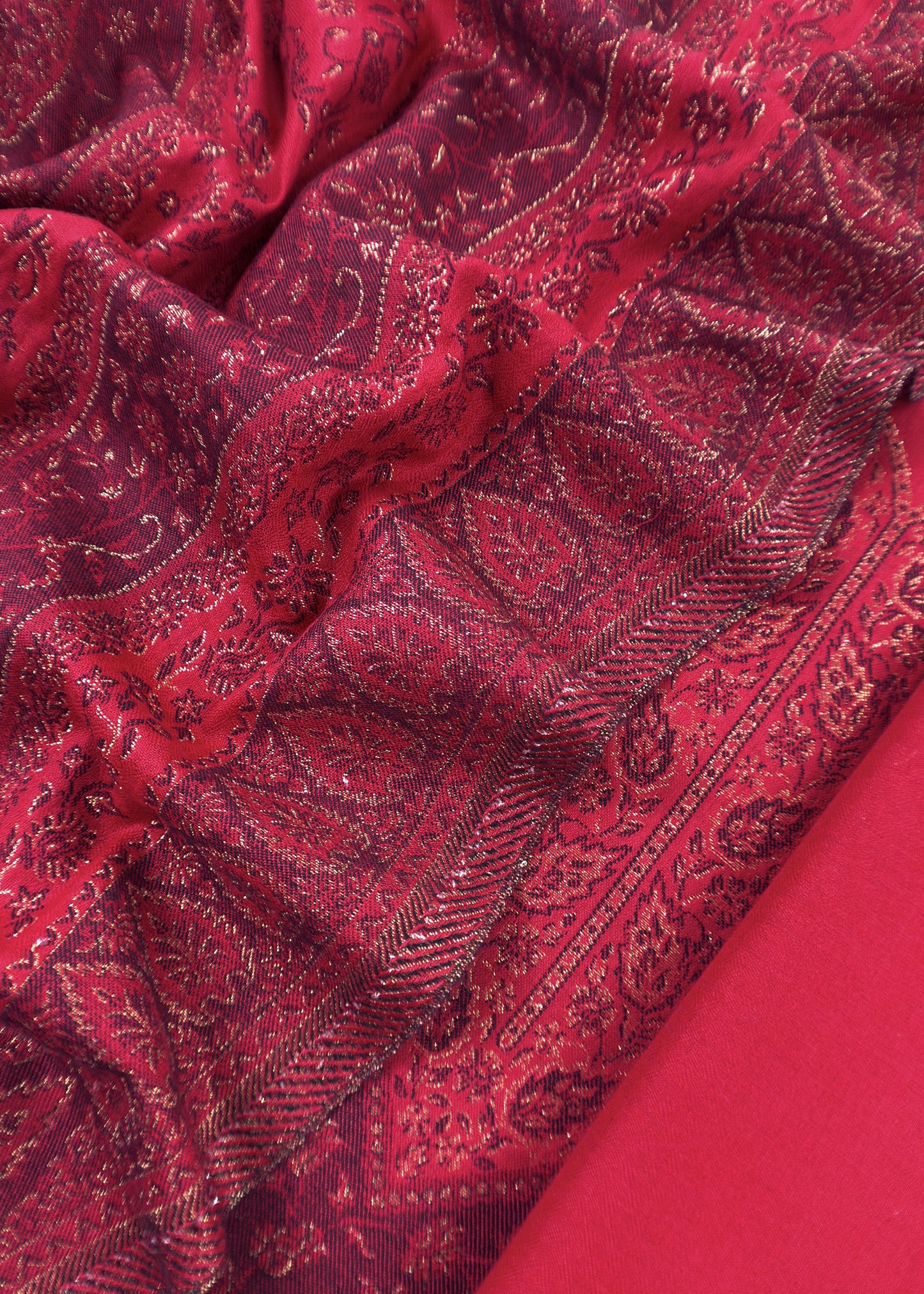 Red Premium Pashmina Silk Suit With Dupatta