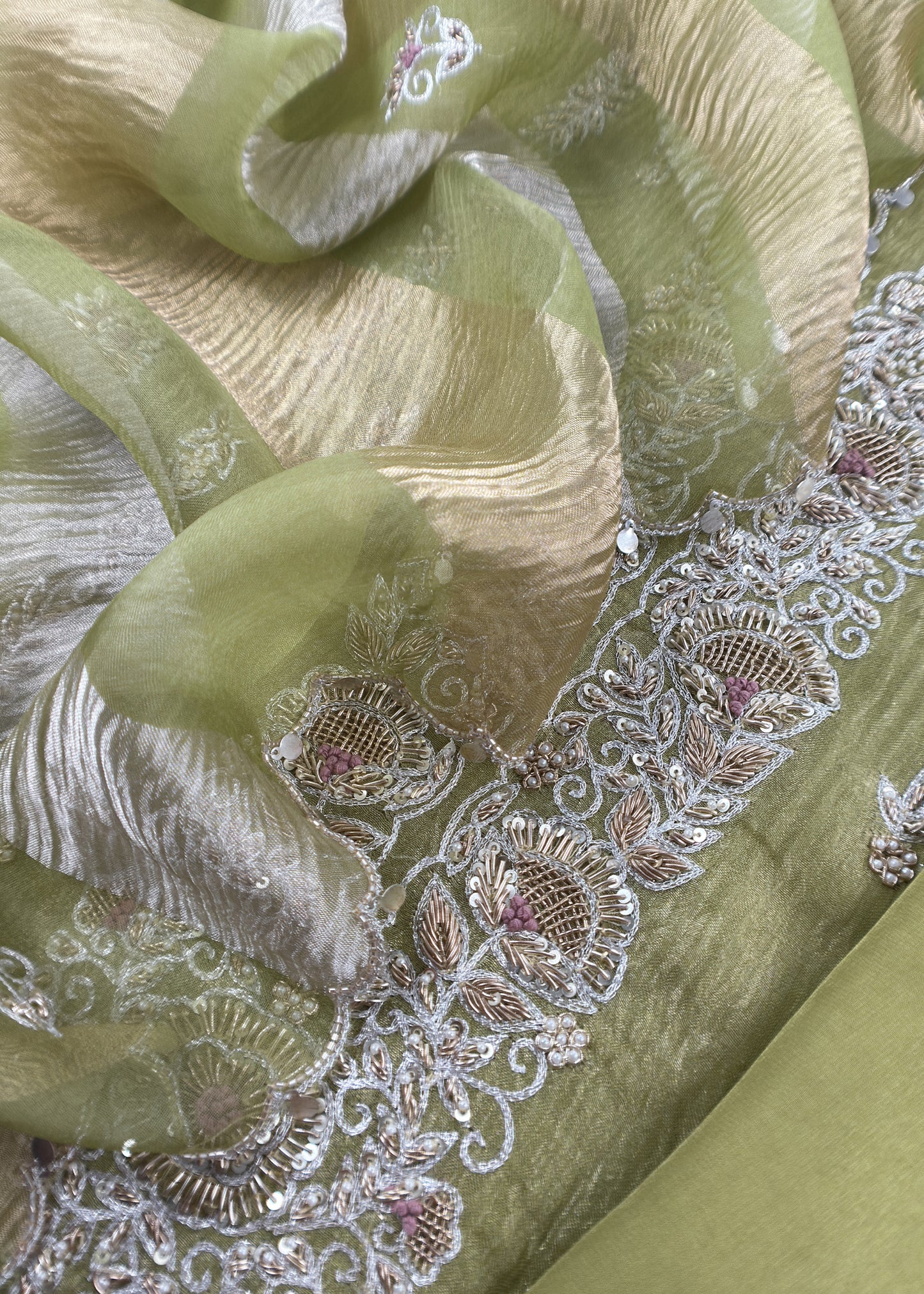Green Presenting Our Stunningly Beautiful Crushed Tissue Silk Suit Set From विवाह Collection By Kalasheel