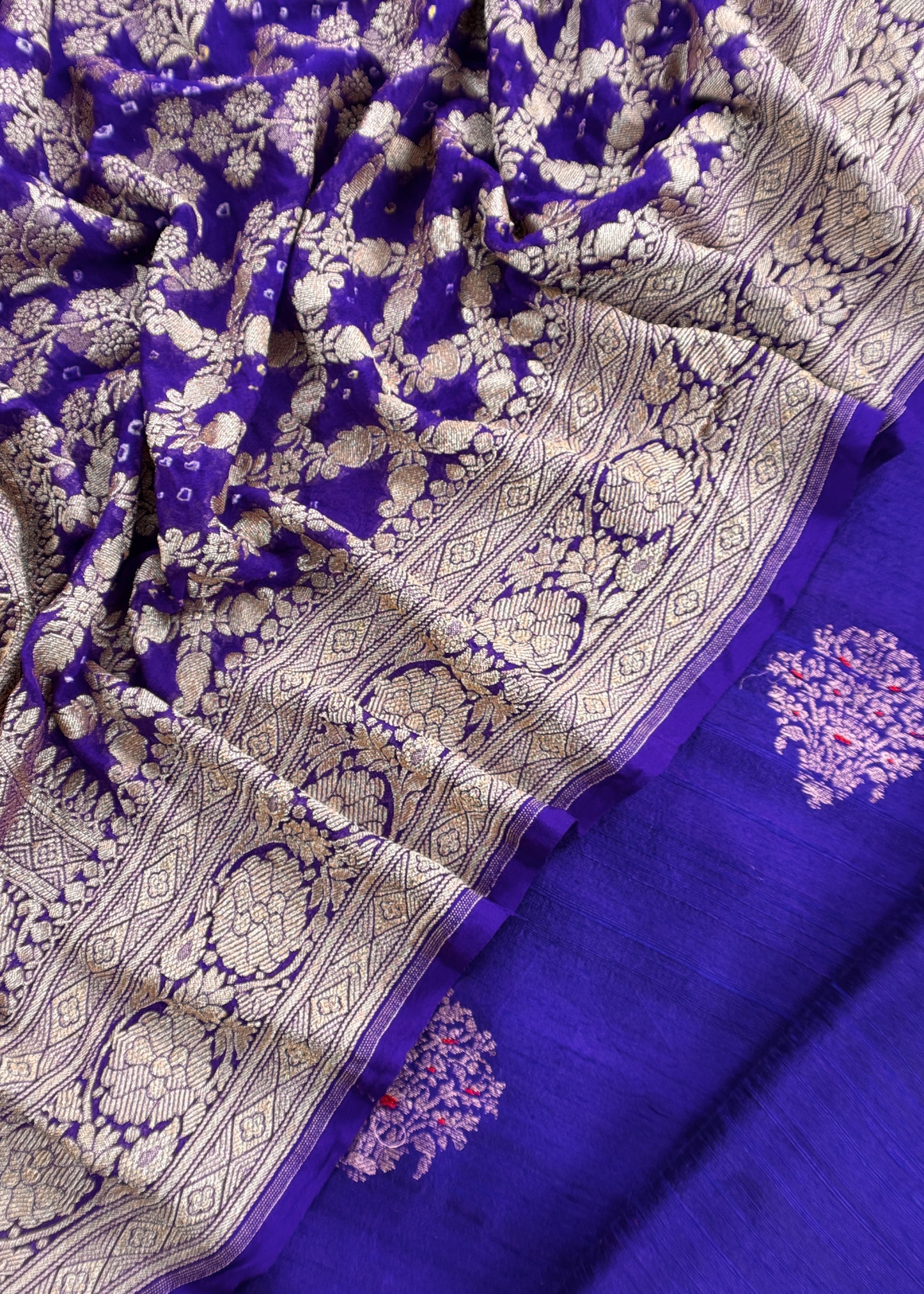 Sindhu Violet Handloom Varanasi Raw Silk Kurta And Khaddi Georgette Gharchola Dupatta With Kadwa Weaving