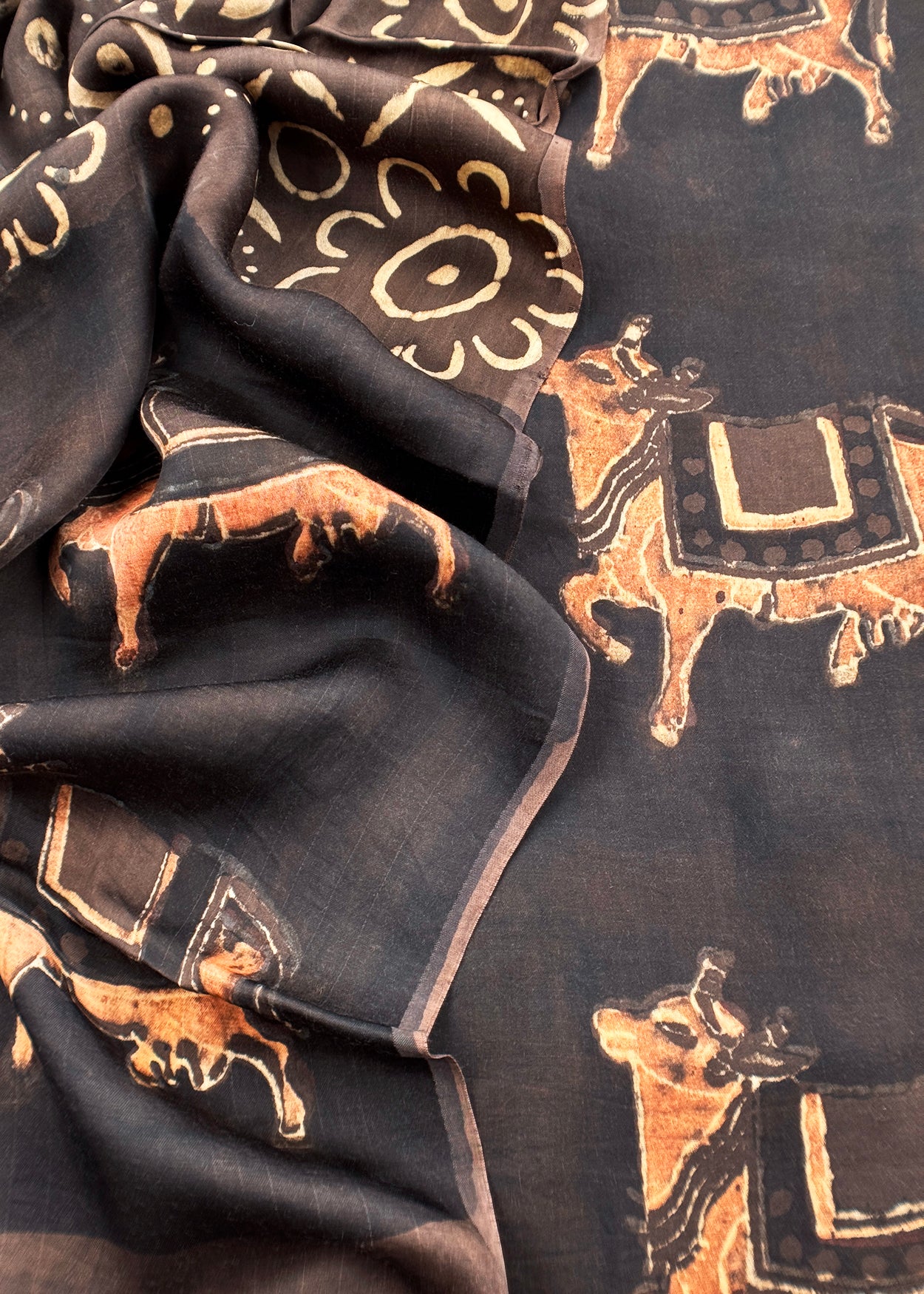 Dark Brown Nashpal Ajrakh Suits in Purest Modal by Tussar Fabric